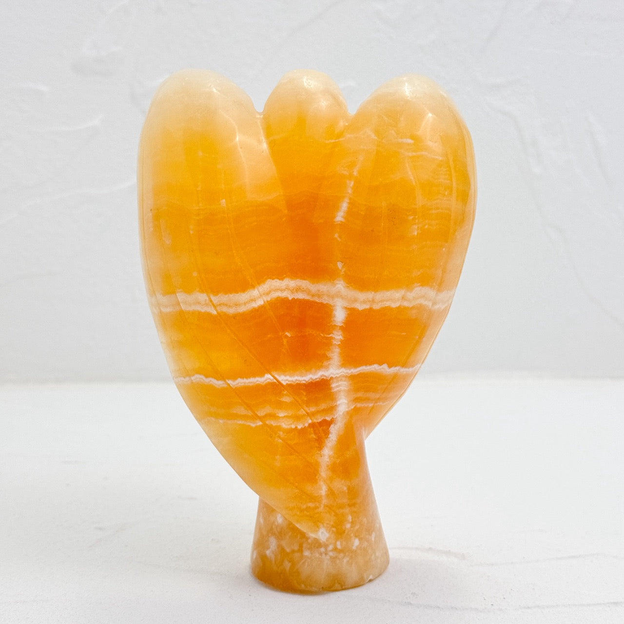 Polished Yellow Calcite Angel Sculpture - Harmony and Serenity