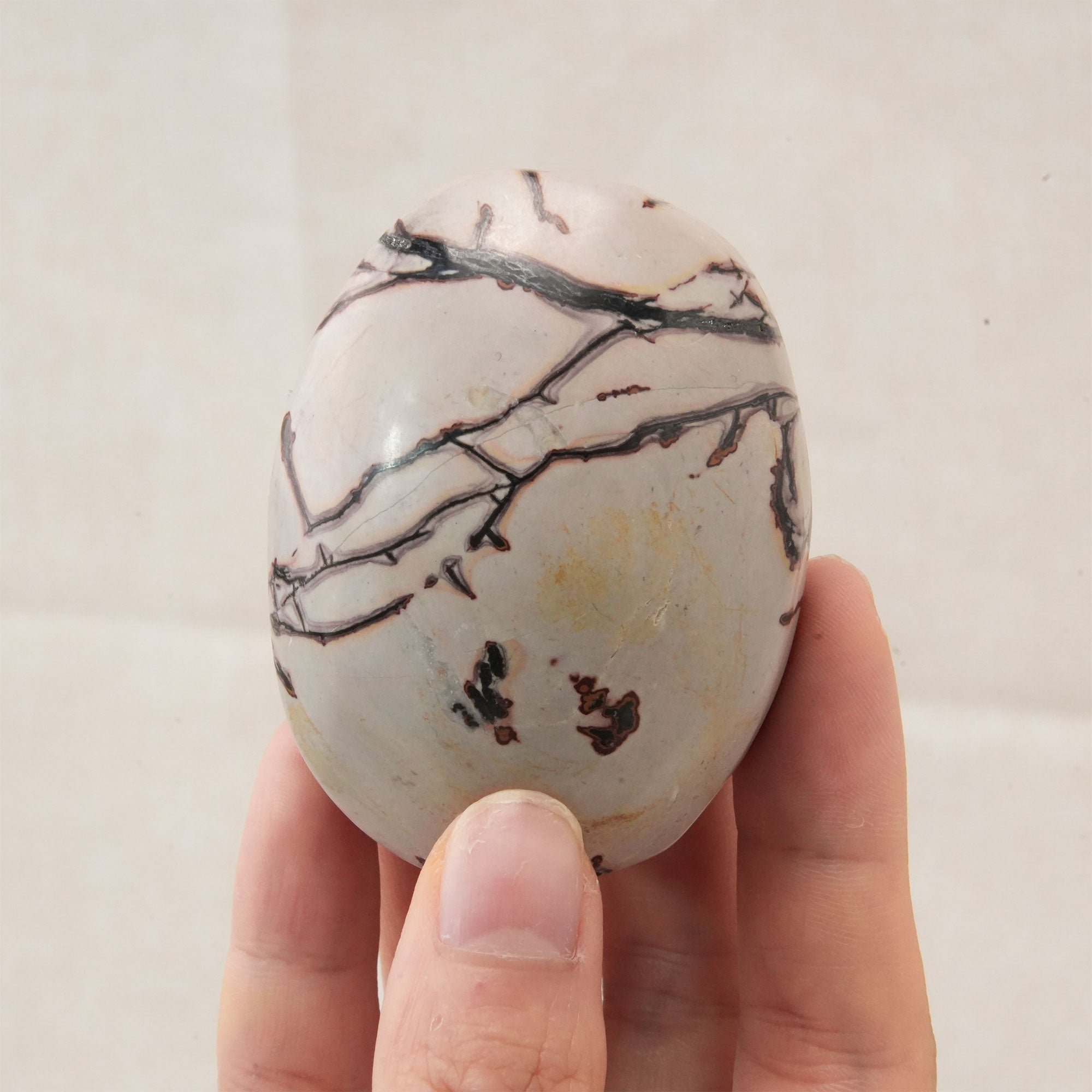 Picture Jasper Palm Stone - Spiritual Wellness Tool