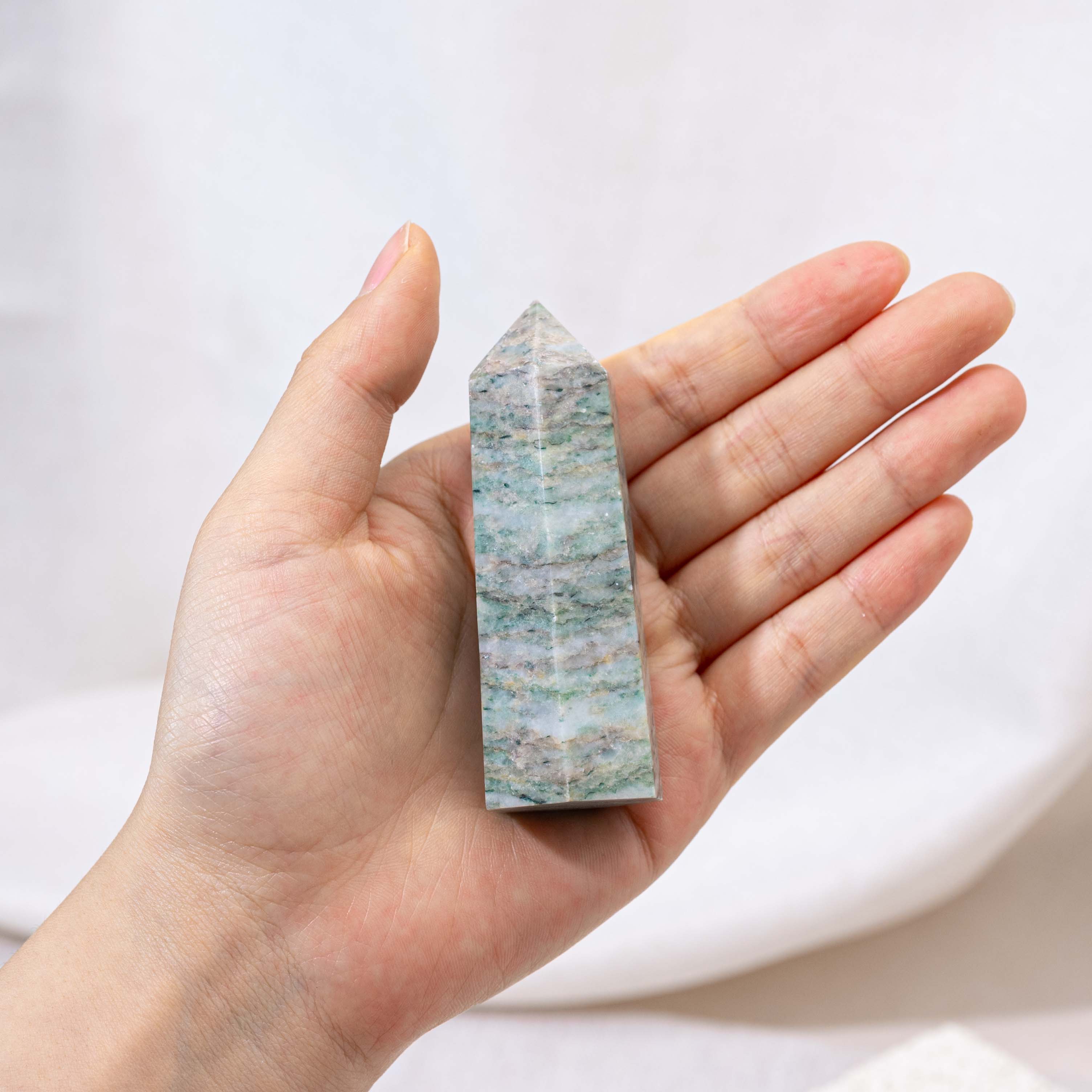 Polished Qinghai Jade Point, perfect for healing.