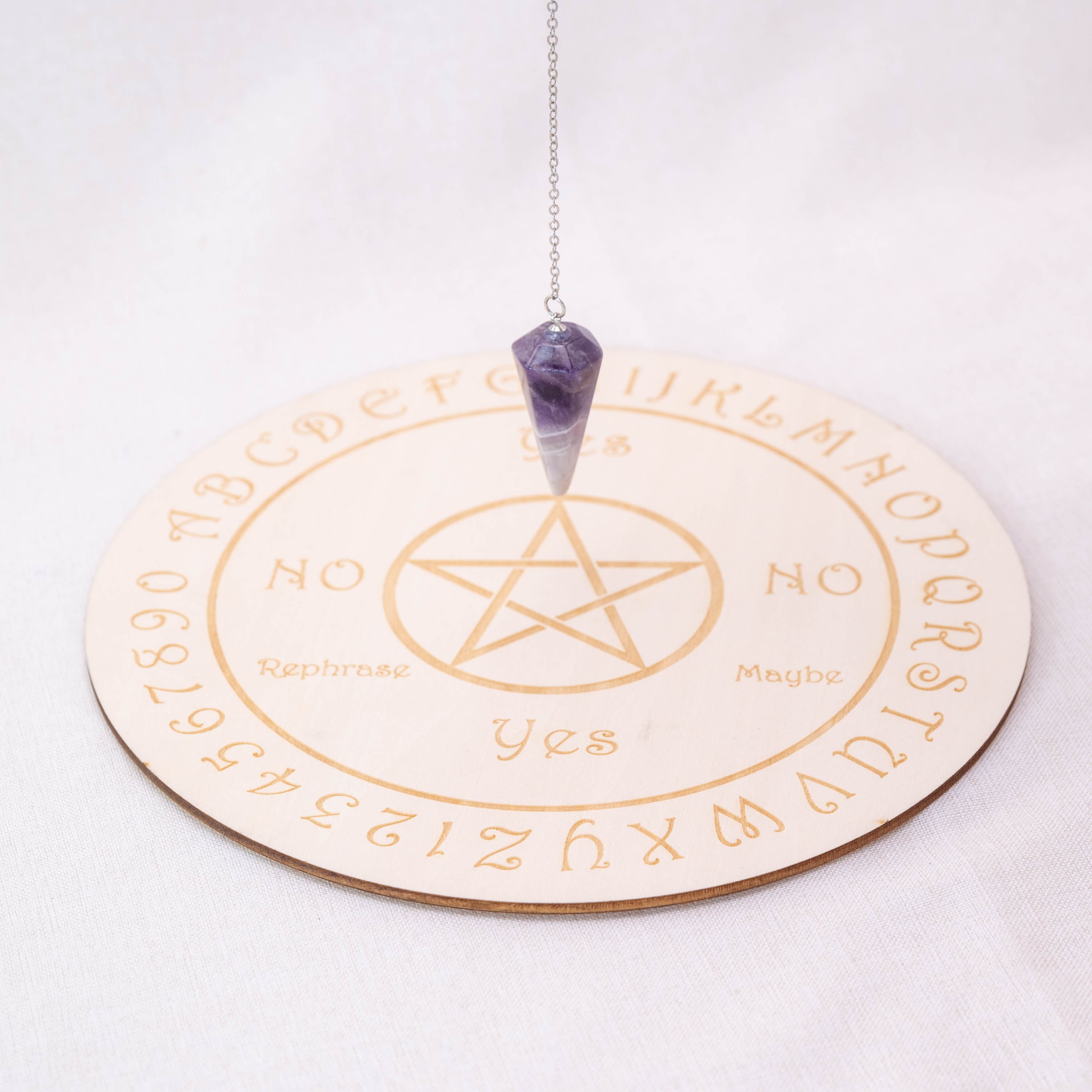 Natural Amethyst Pendulum with calming and protective properties
