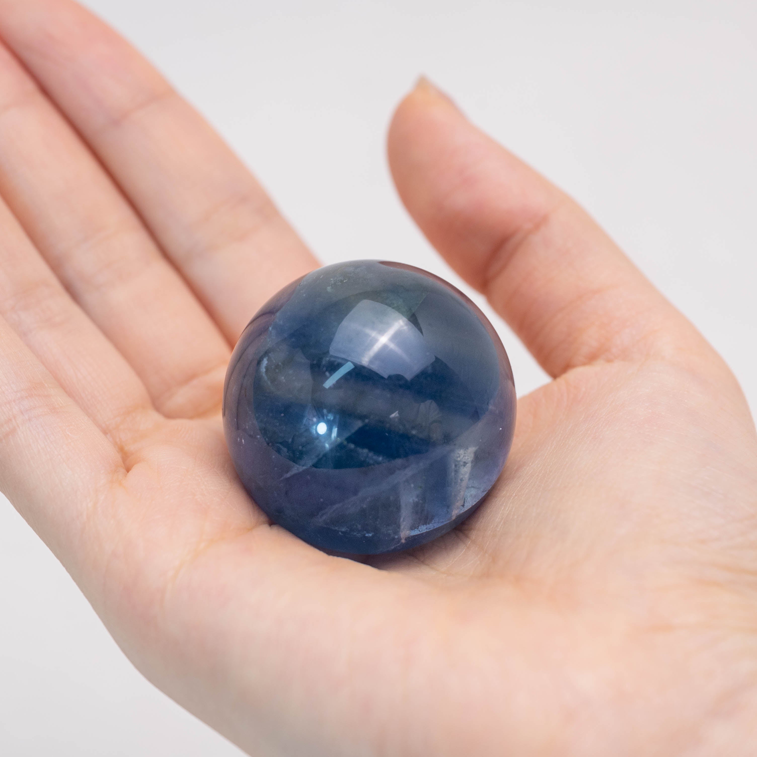 Decorative Blue Fluorite Sphere with natural patterns