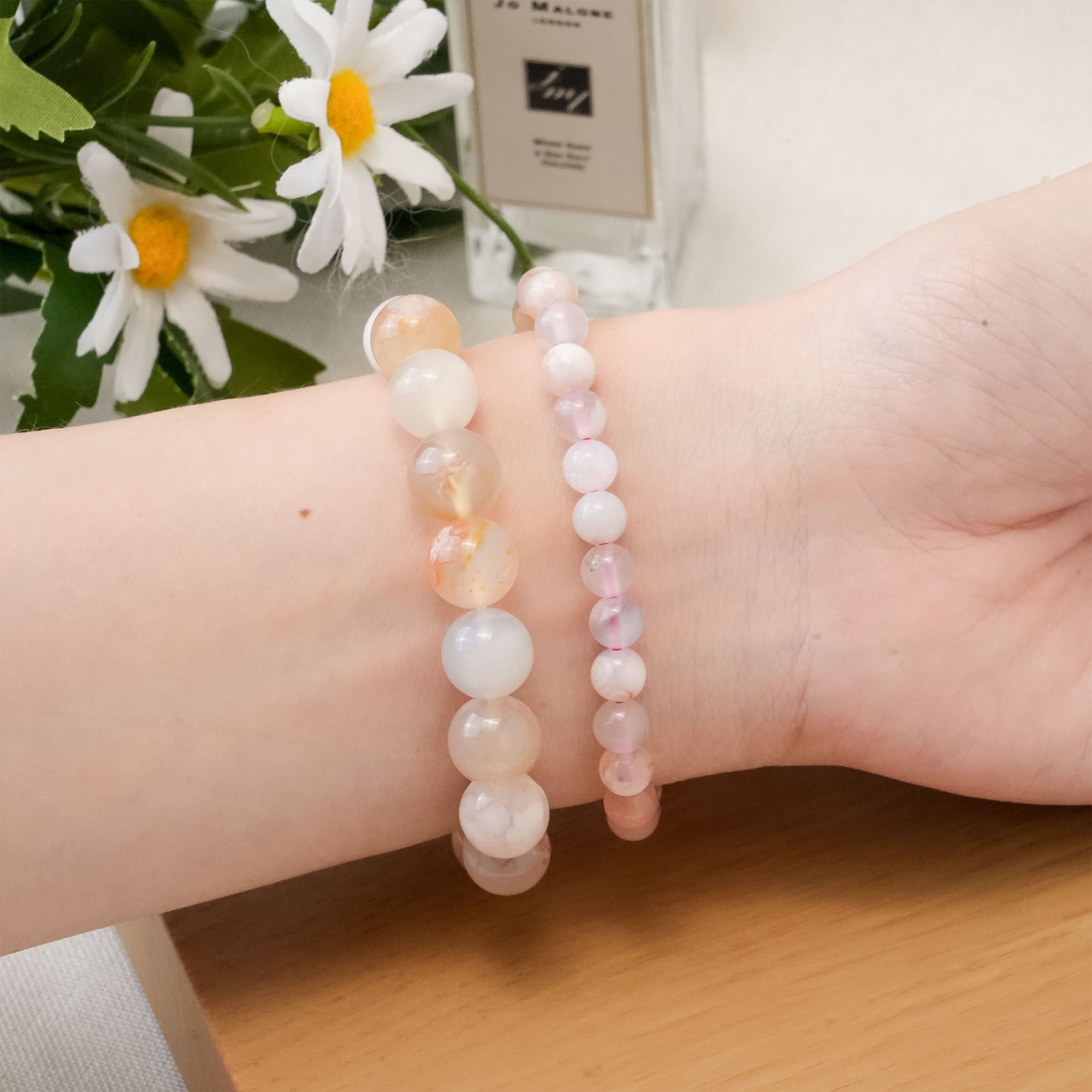Elegant Cherry Blossom Agate Bracelet enhancing spiritual growth and personal development