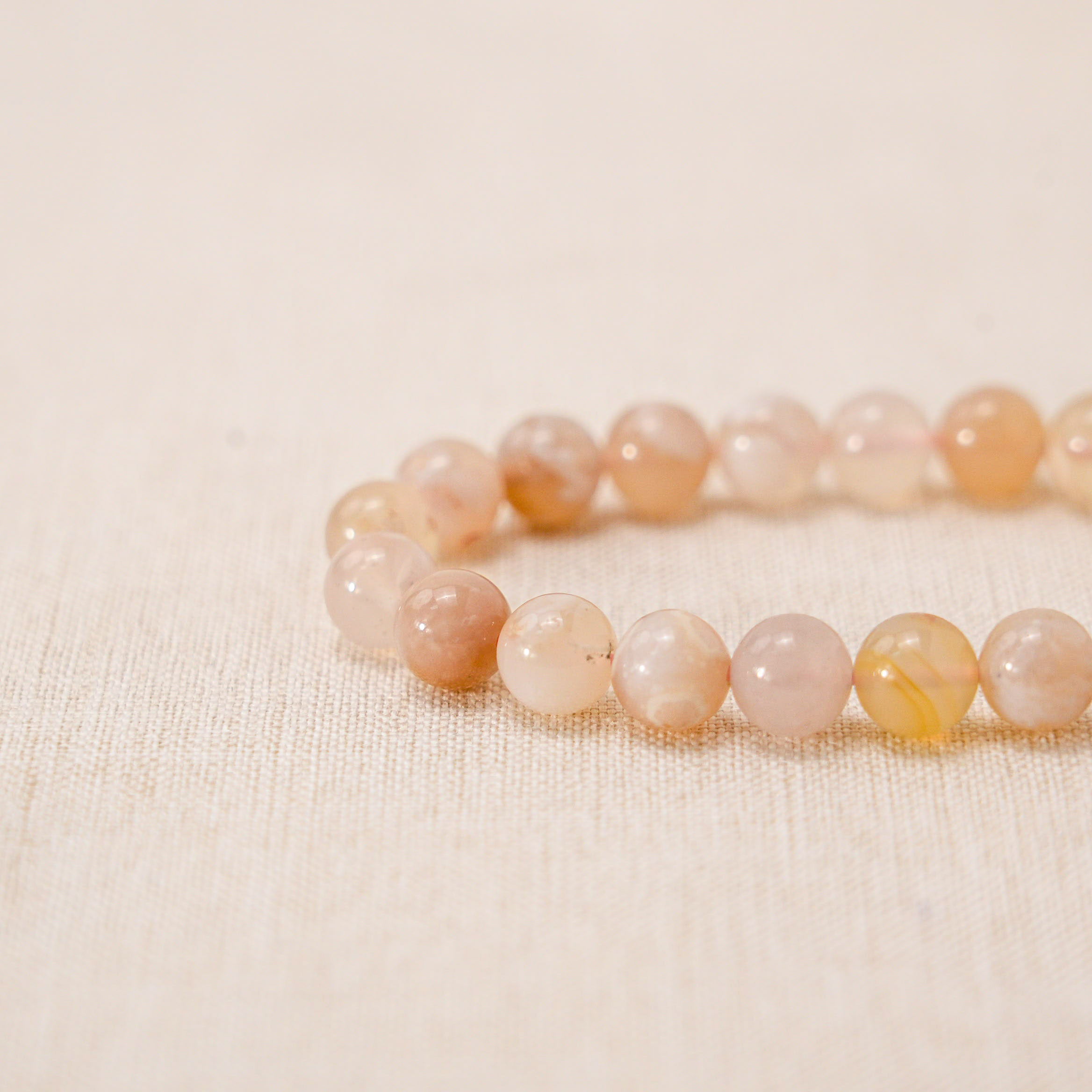 Cherry Blossom Agate Bracelet for stress relief and emotional stability
