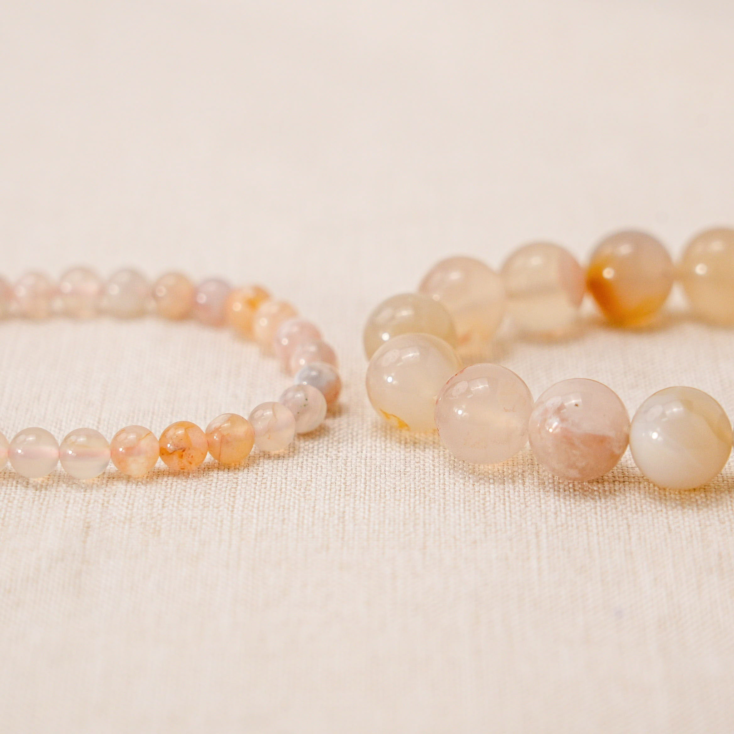 Handcrafted Cherry Blossom Agate Bracelet for meditation and spiritual growth