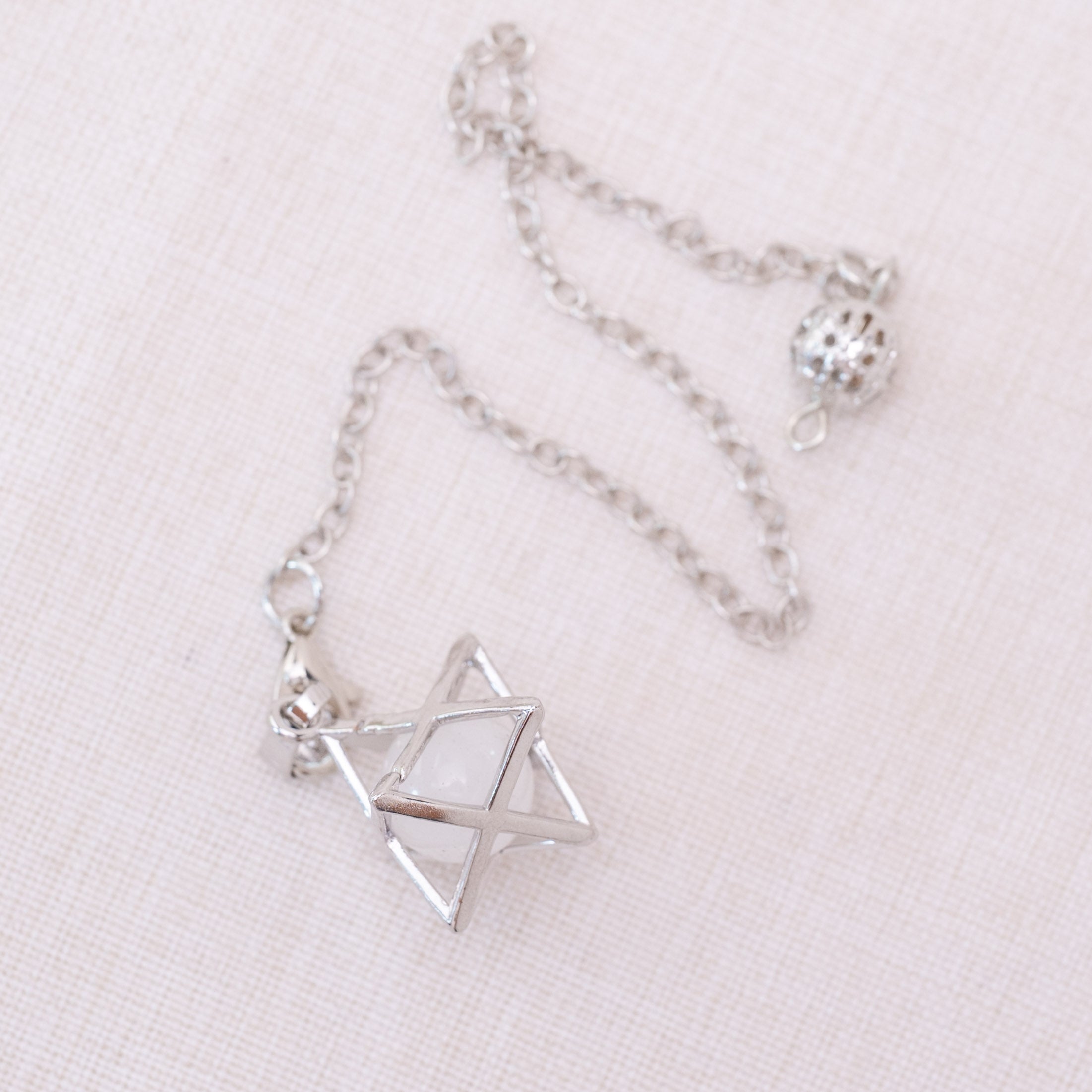 Clear Quartz Merkaba pendulum balancing energy