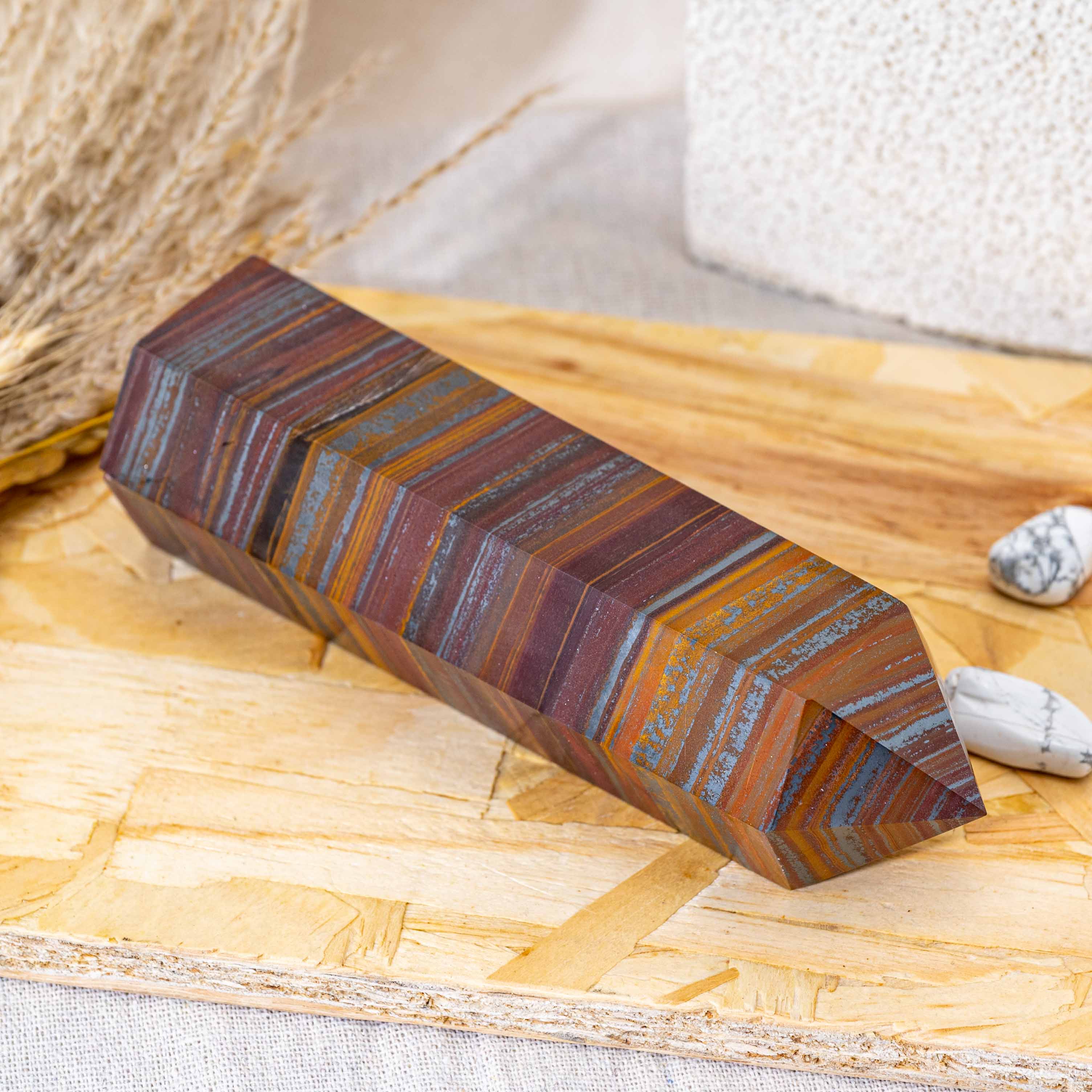 The grounding energy of the Iron Tiger Eye Stone Tower helps to improve focus and enhance personal power