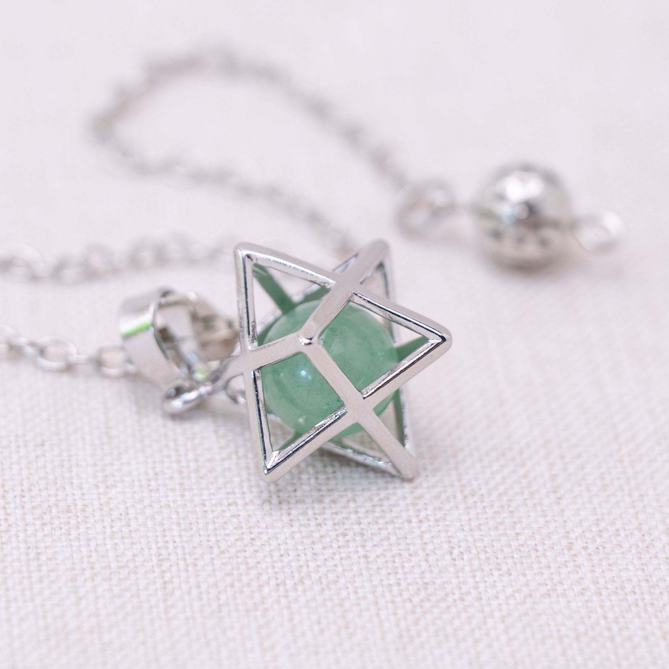 Green Aventurine Merkaba Pendulum for heart chakra healing