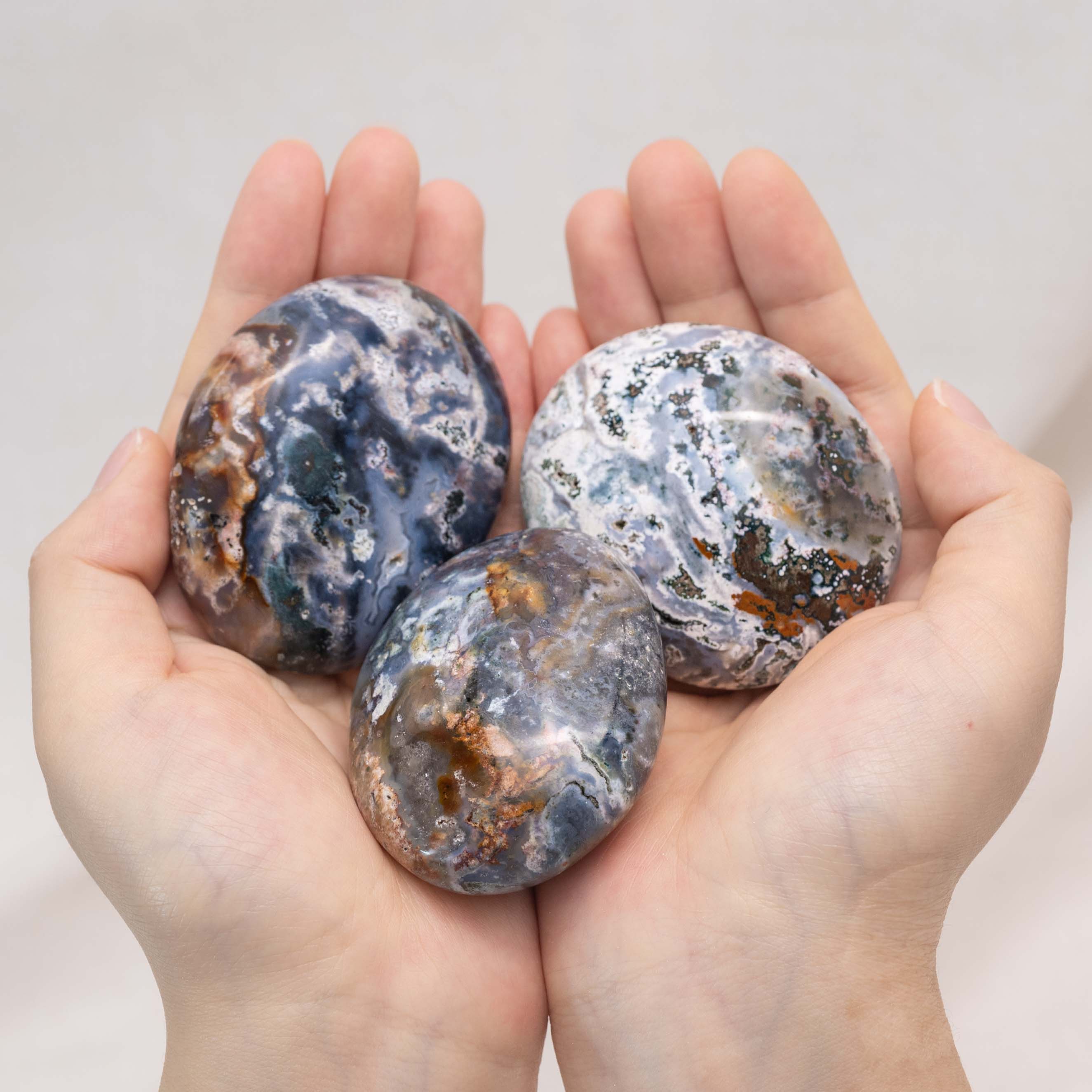 Ocean Jasper Palm Stone, perfect for spiritual healing and energy balance