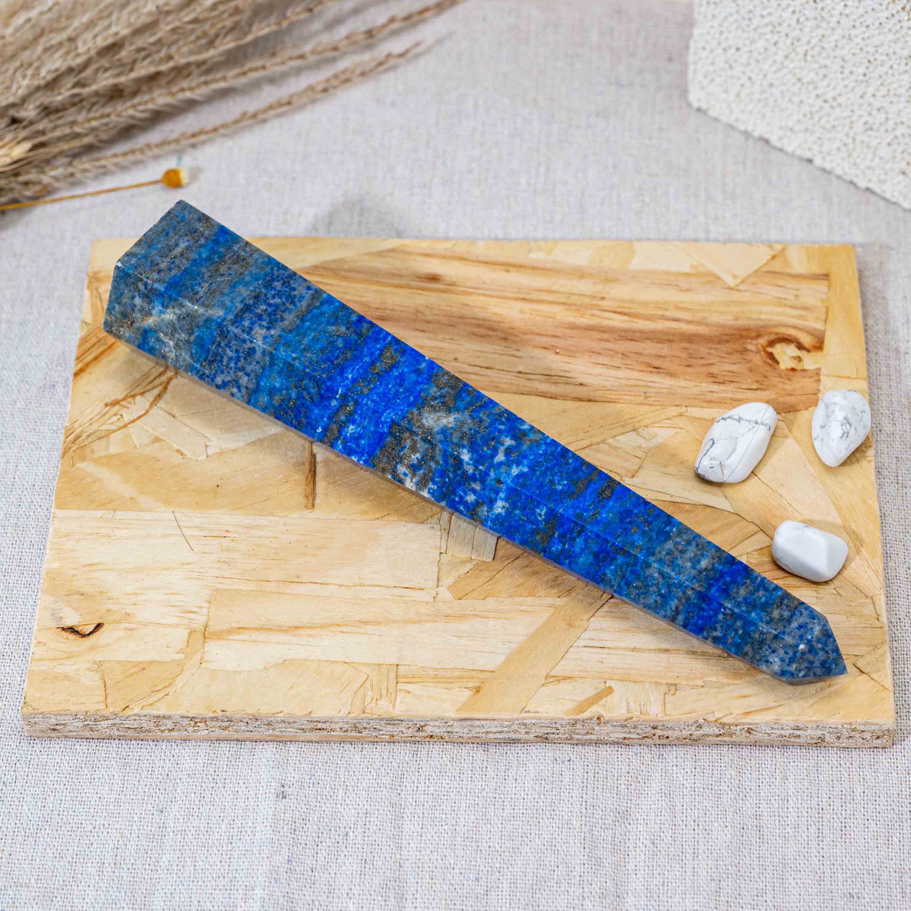 Lapis Lazuli Tower is celebrated for its ability to enhance intuition and promote self-awareness, ideal for meditation and mindfulness practices
