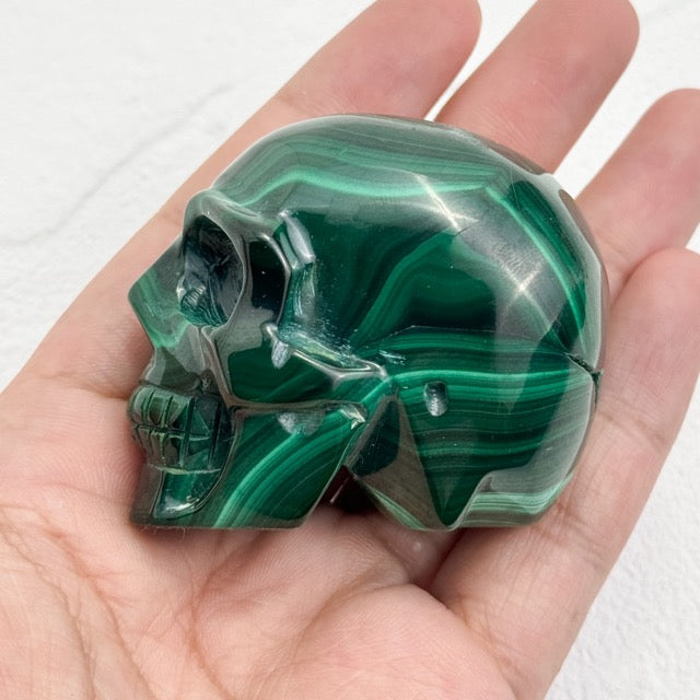 Malachite Skull for Meditation