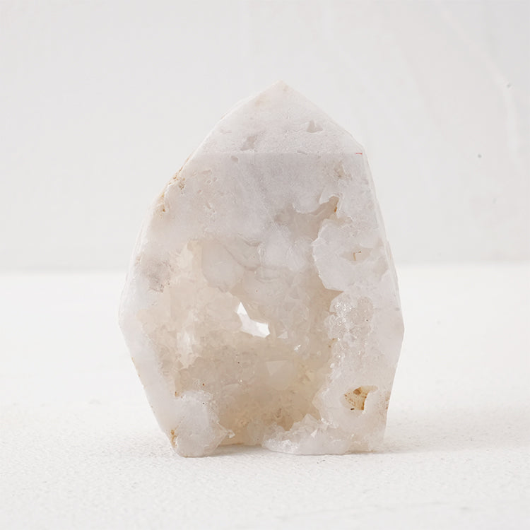 High-quality Clear Quartz Geode Freeform Crystal ideal for meditation and energy work