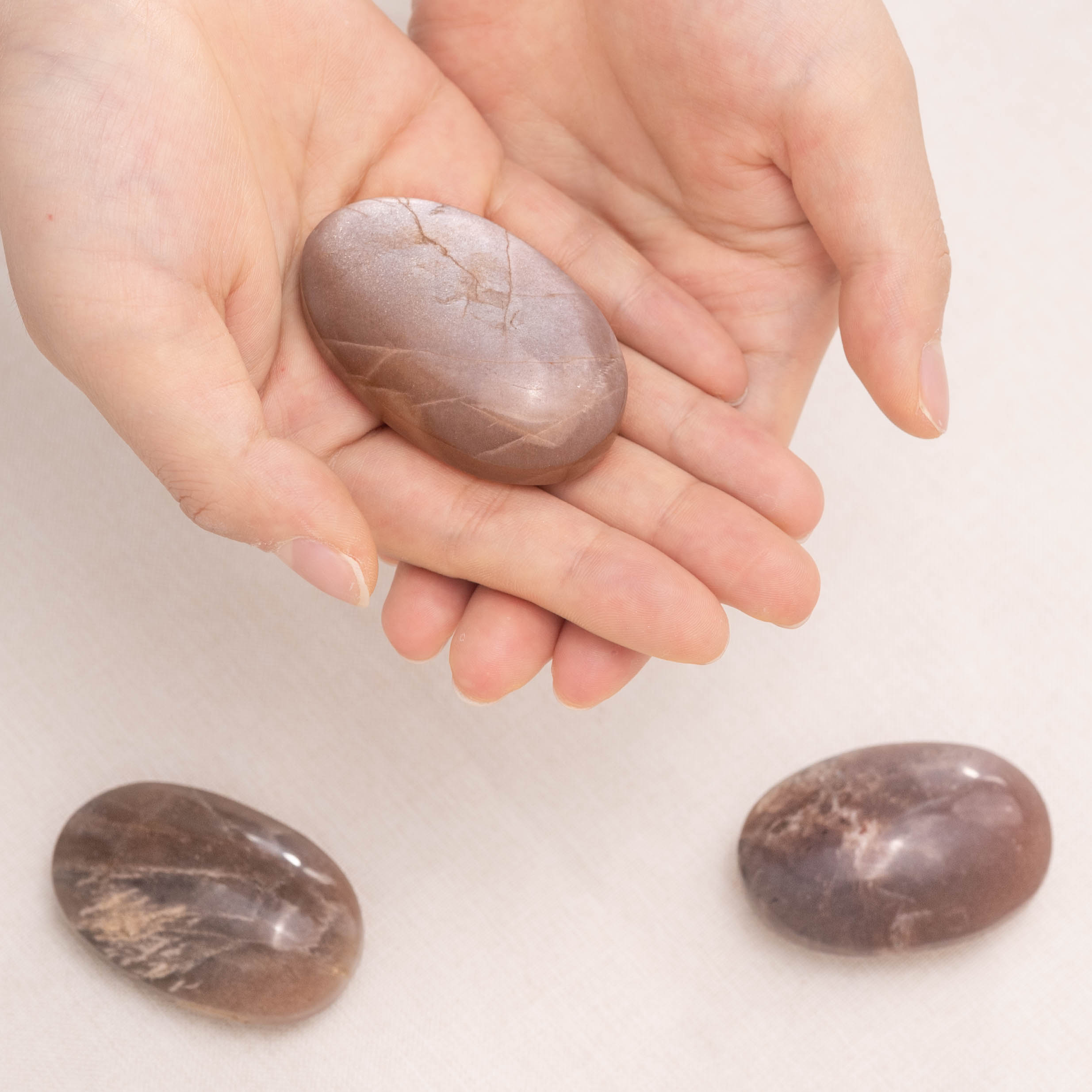 Unique Golden Sun Stone Palm Stone, ideal for meditation and positive vibes