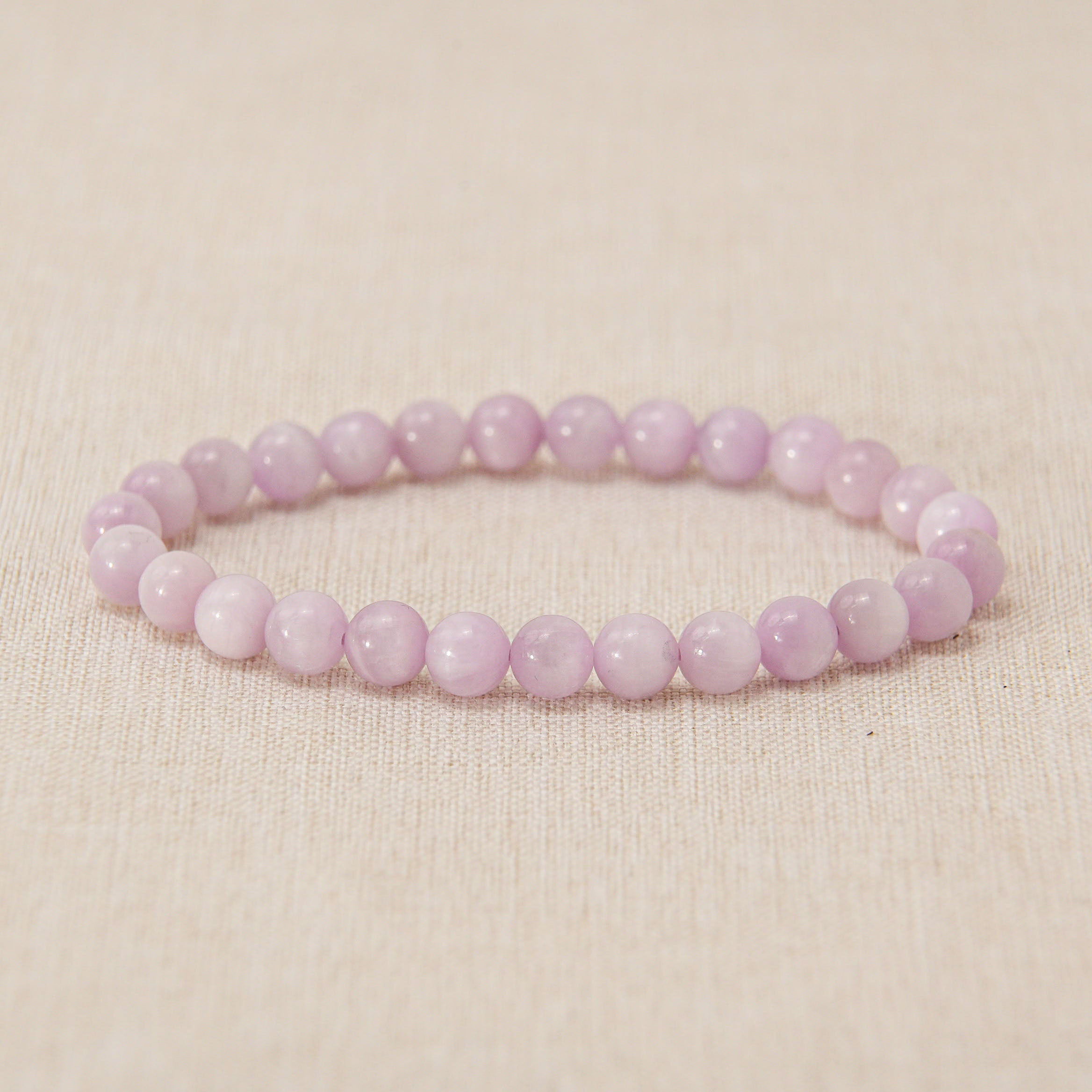 Kunzite Bracelet with pink crystal beads, enhancing love and emotional healing. Suitable for daily wear