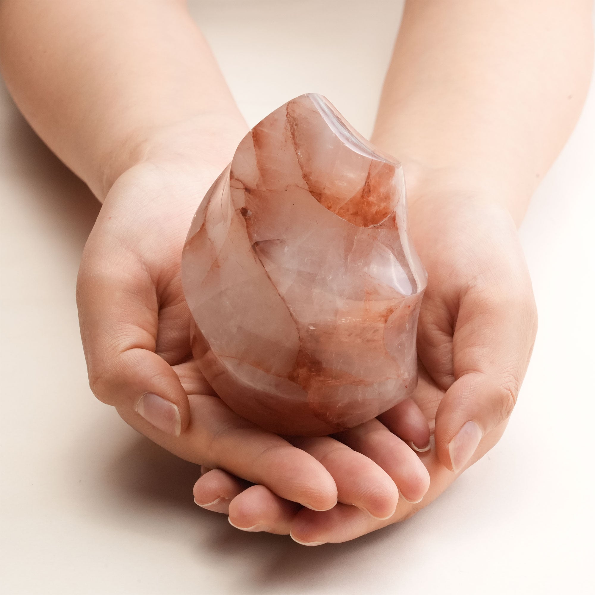 Natural Red Fire Quartz flame crystal emotional healing