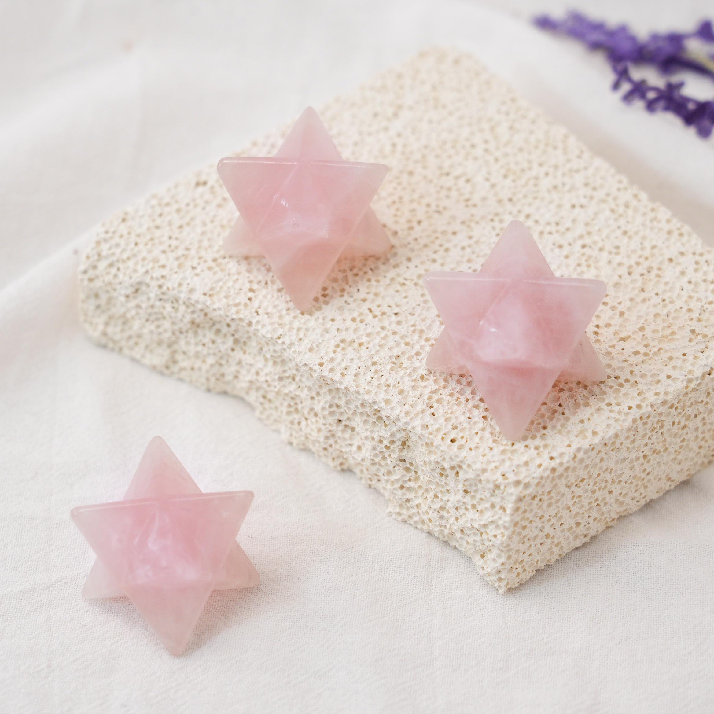 Rose Quartz Merkaba for relationship harmony and inner peace