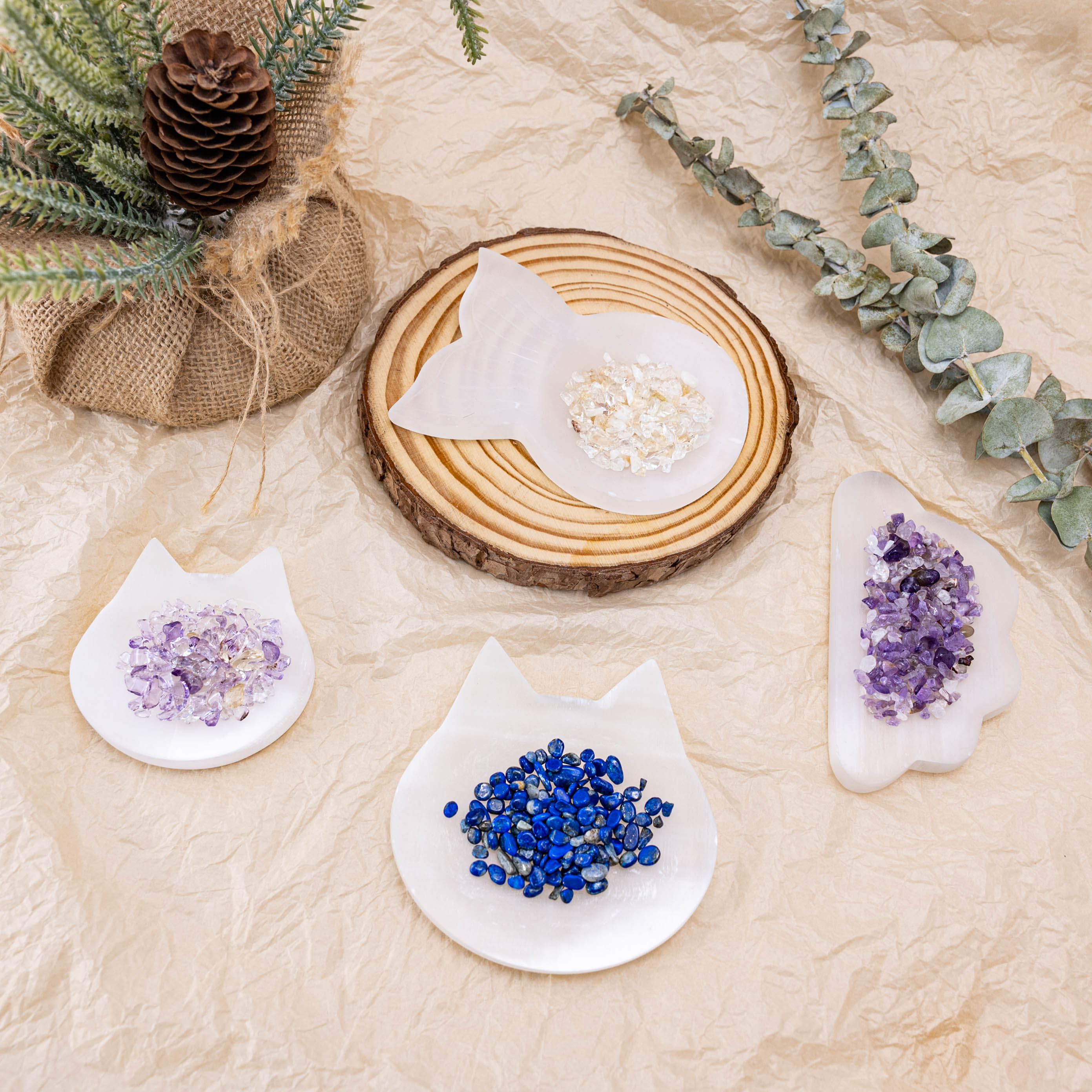 Selenite Crystal Plate for energy cleansing