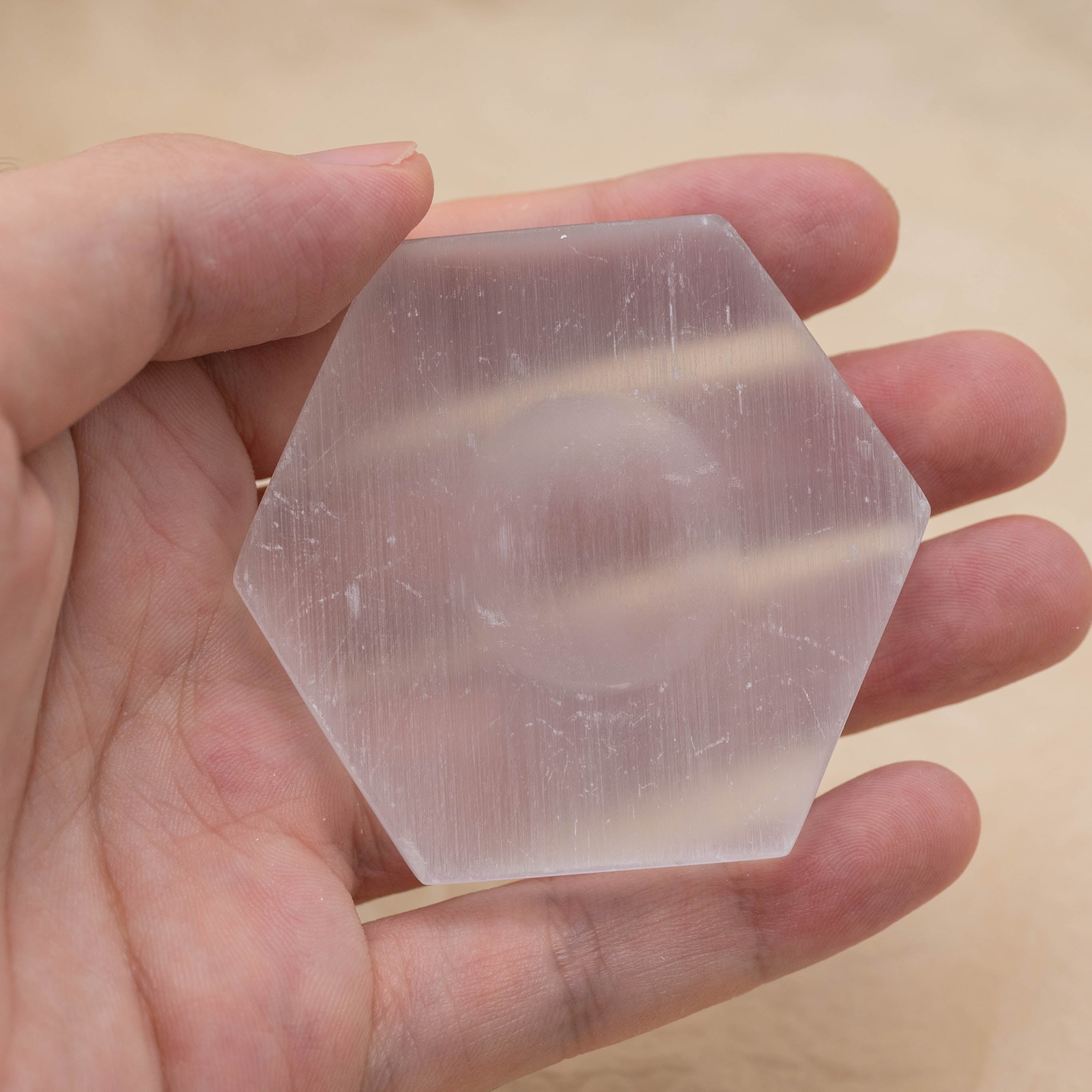 Selenite Sphere Holder for crystal healing