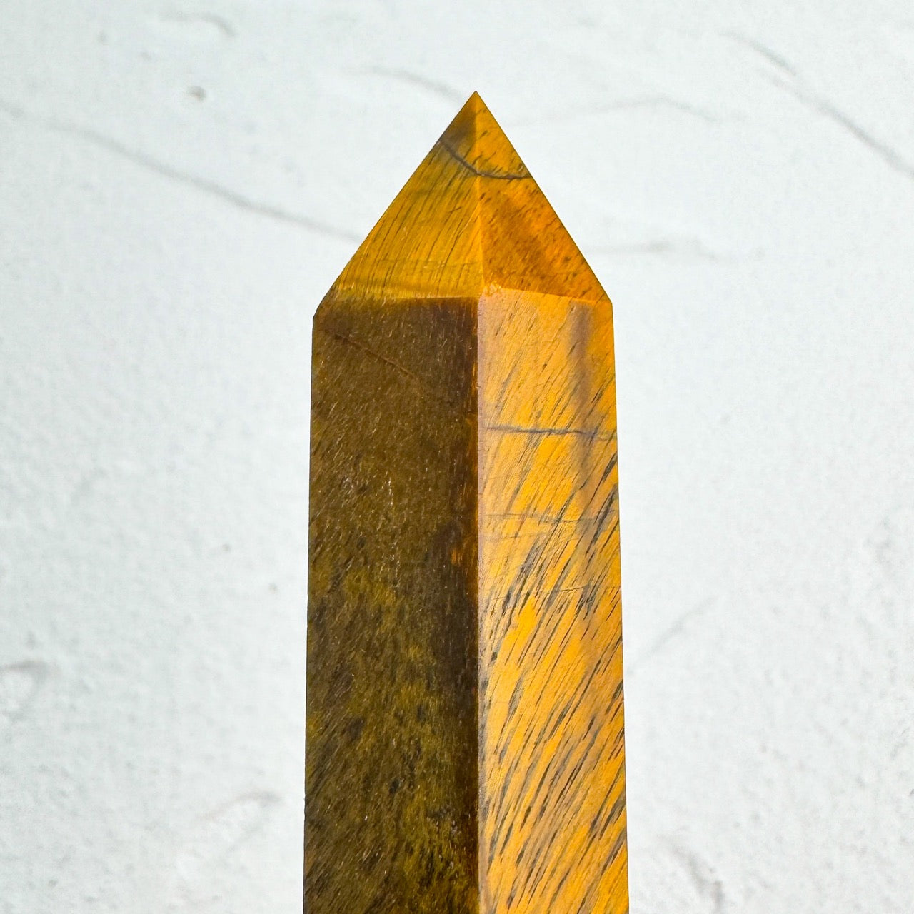 Yellow tiger eye crystal point for energy work