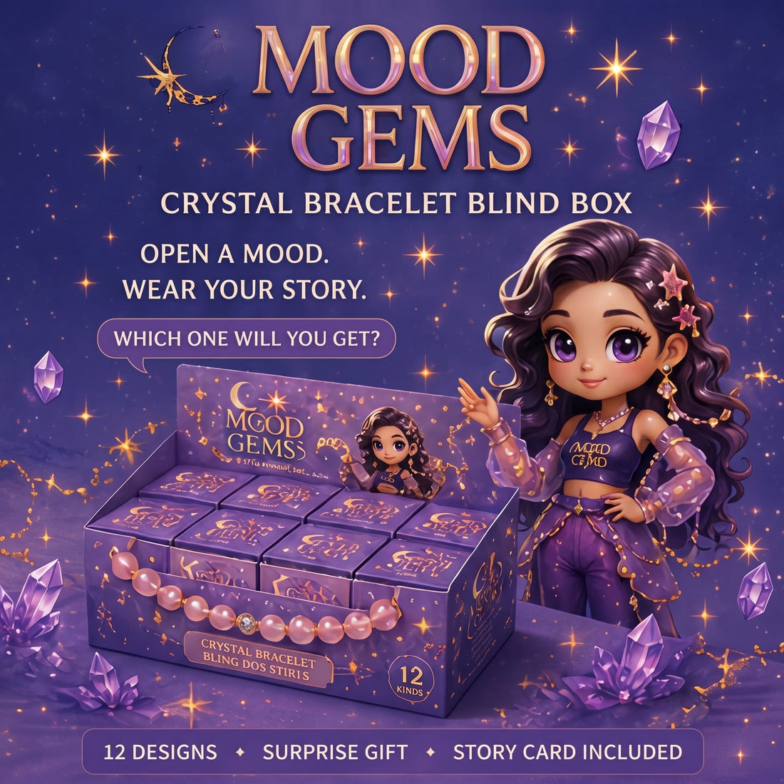 Mood Gems Crystal Bracelet Blind Box: Unwrap Your Unique Crystal Story
