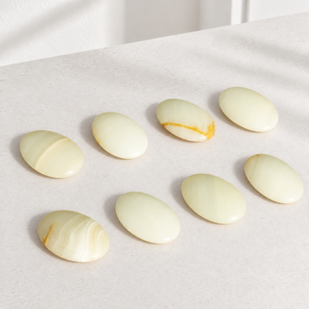 Afghan Jade Worry Stones – Soft Cream Tones for Gentle Calm