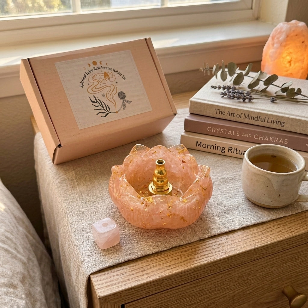 Rose Quartz Lotus Incense Holder: Where Serenity, Love & Sacred Space Meet