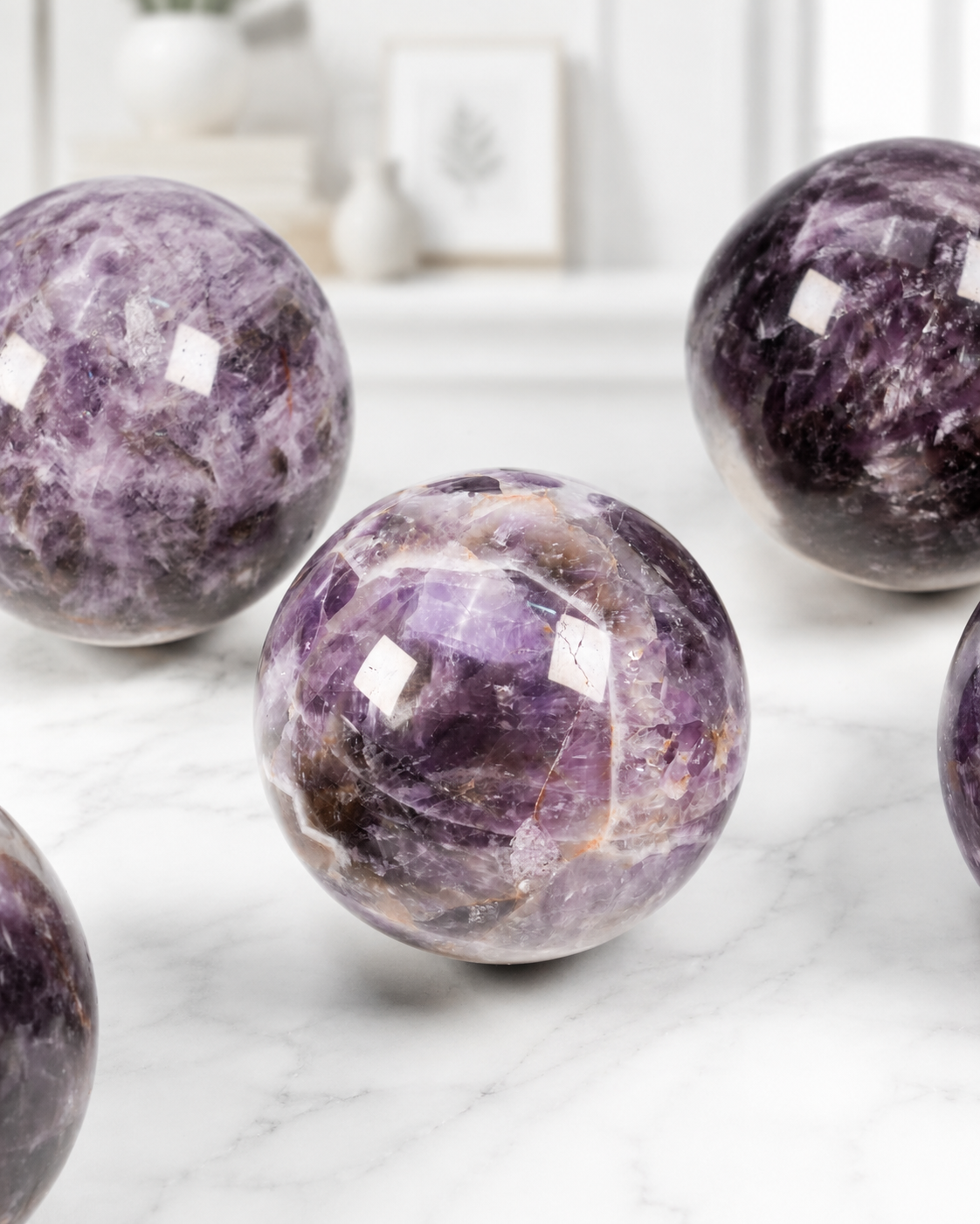 Dream Amethyst Sphere – Mystical Purple Crystal Ball for Calm, Intuition & Spiritual Decor