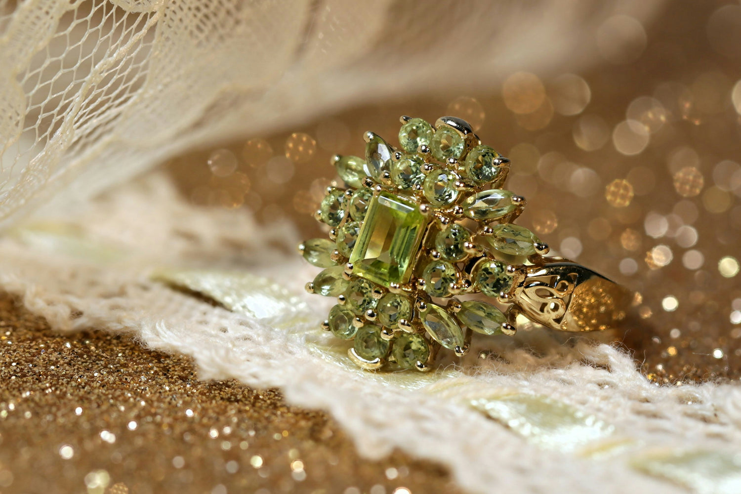 Vibrant Peridot gemstone displaying its bright green hue