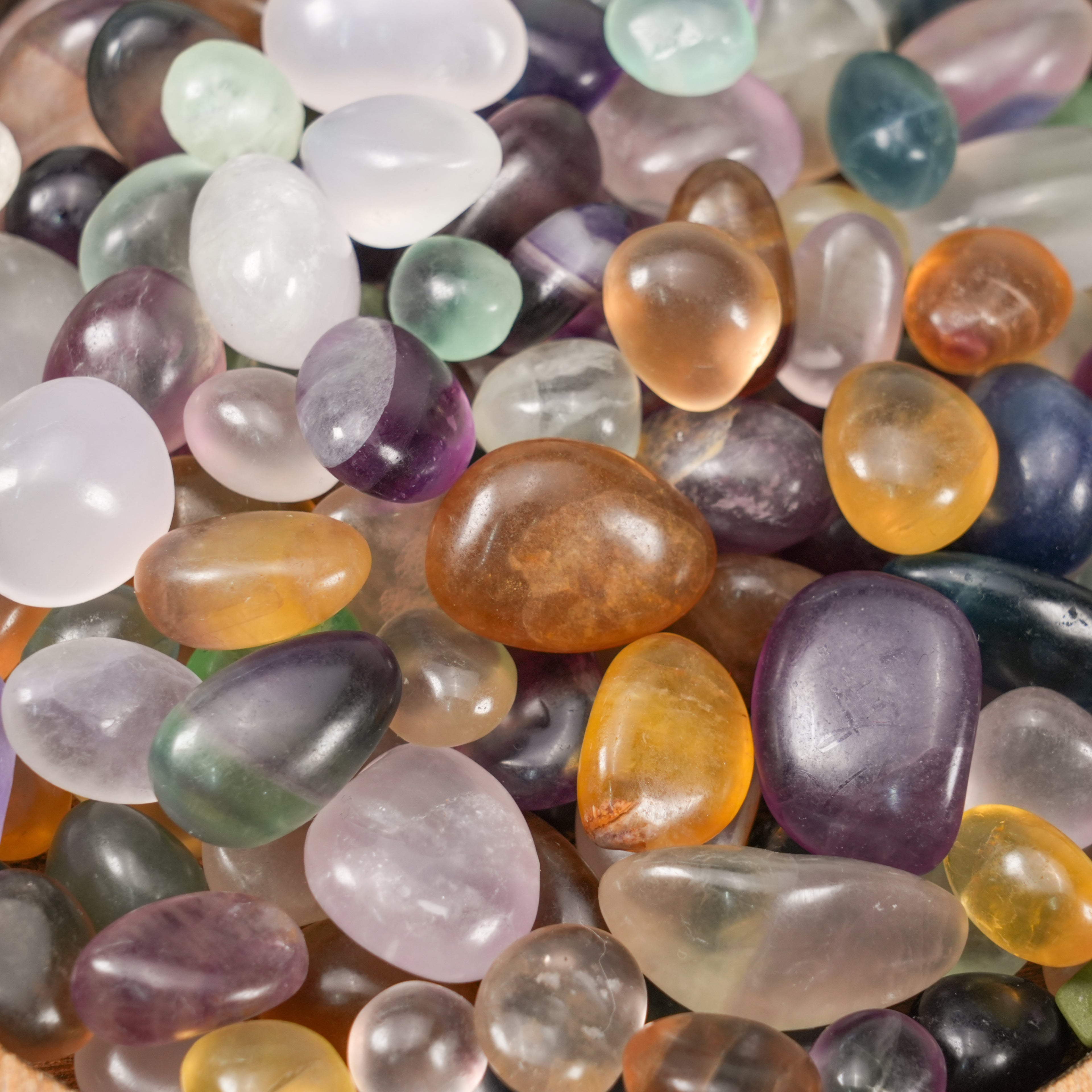 Candy Fluorite Tumbled Stones | Natural Colorful Gemstones for Healing, Collection & Decoration