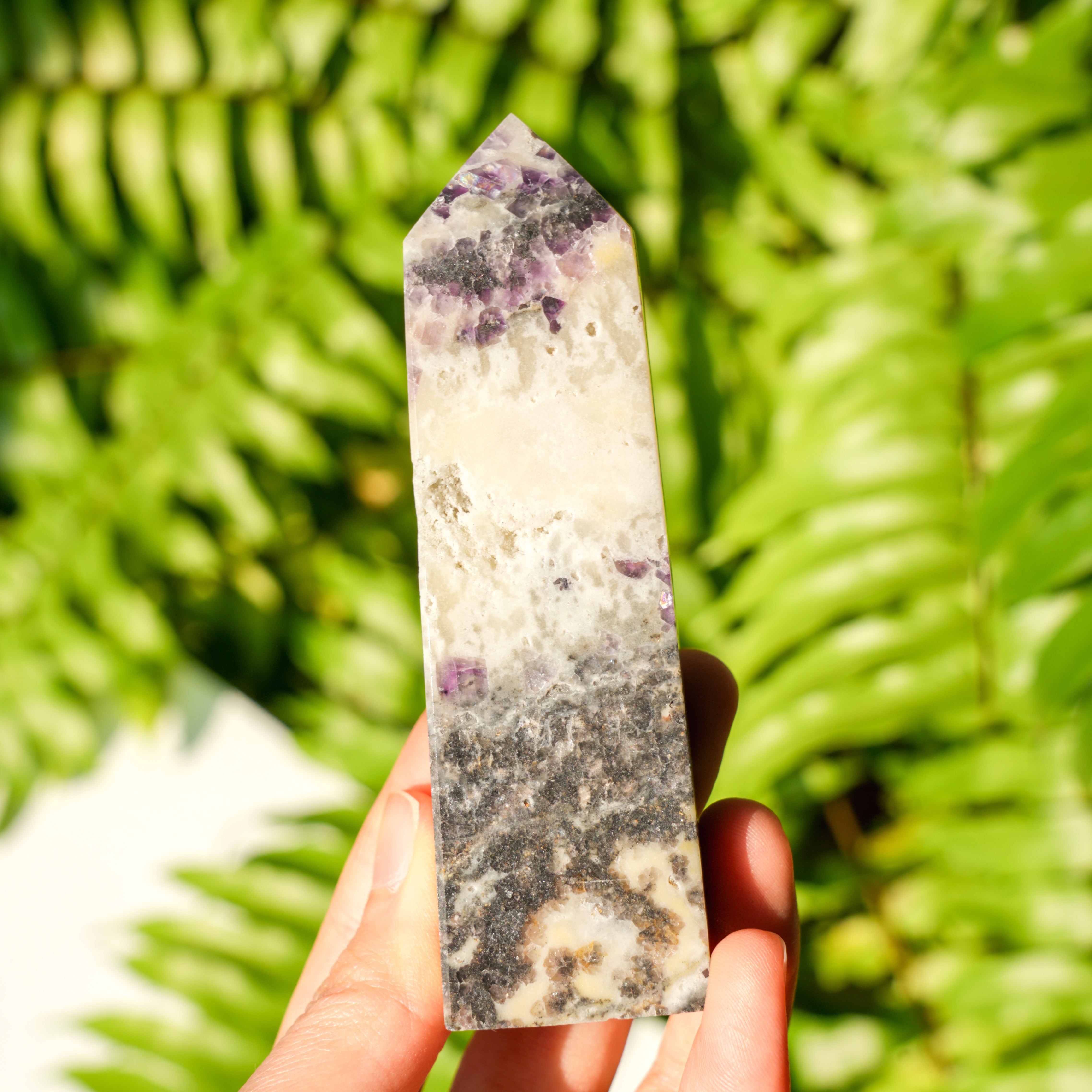 Purple Zebra Fluorite Tetrahedron