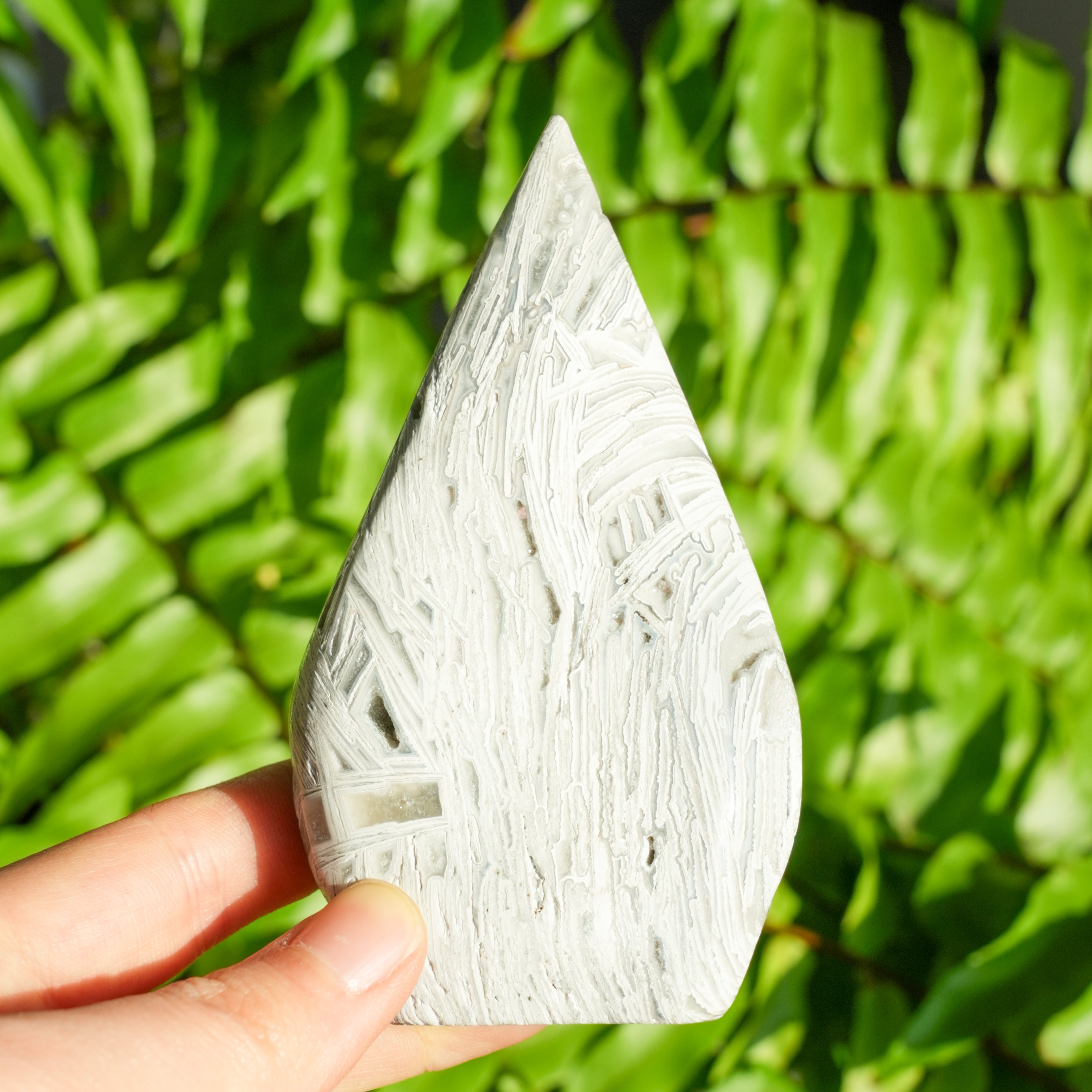 White Mexico Agate Ornament