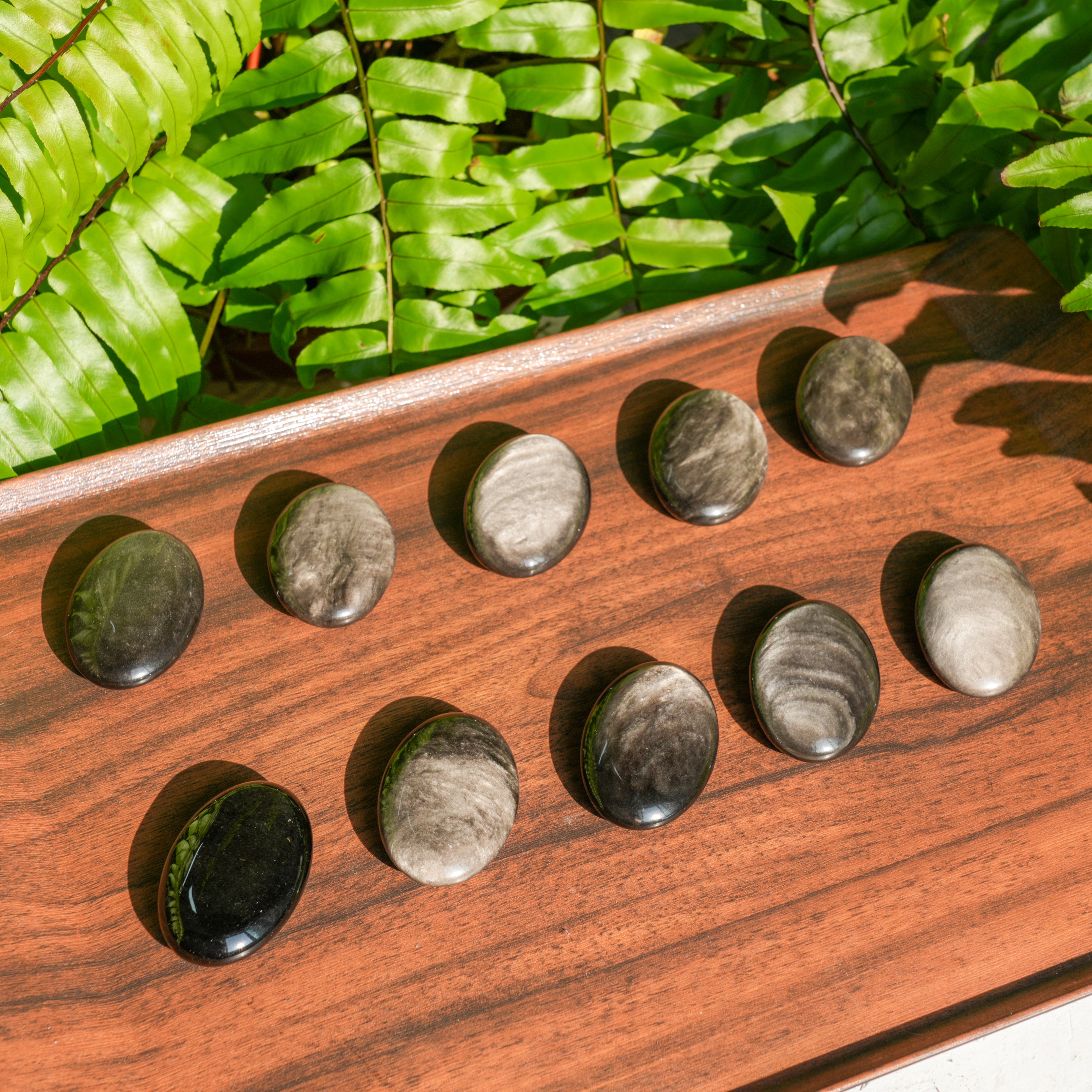 Silver Obsidian Palmstone