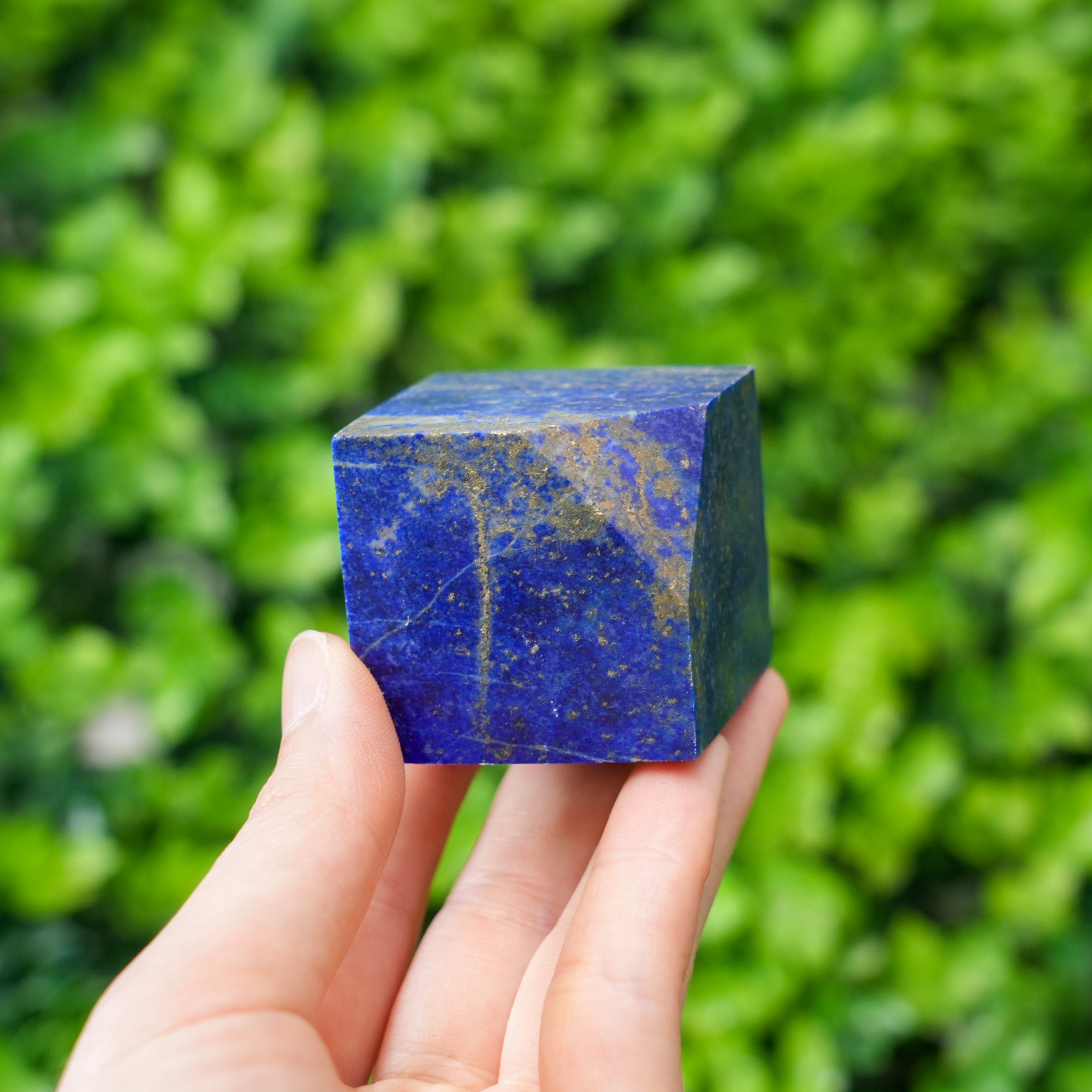 Lapis Lazuli  Cube Polished Square Stone for Chakra Balance & Collection