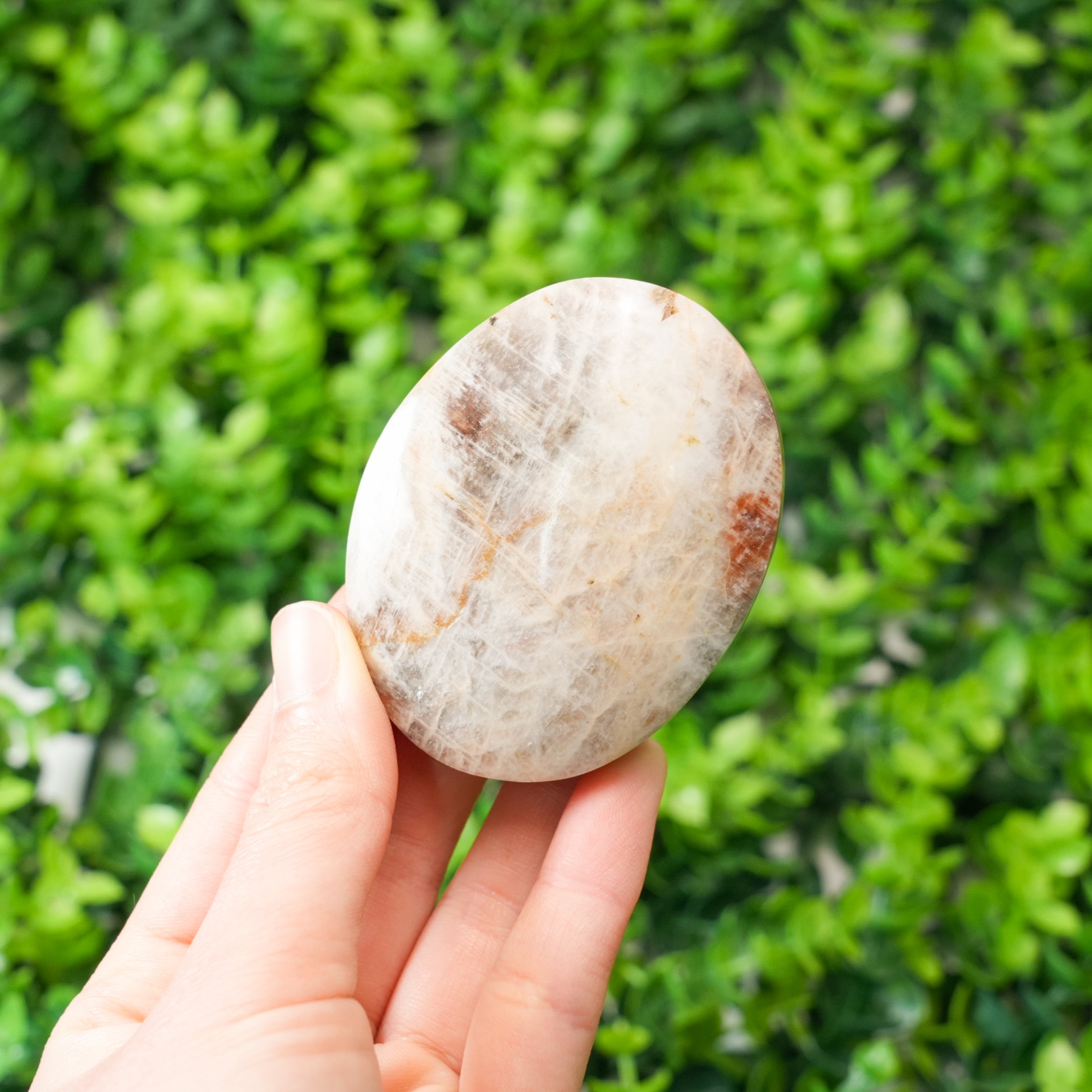 Orange Moon Palm Stone | Healing Crystal for Warmth & Positivity, Portable Handheld Stone