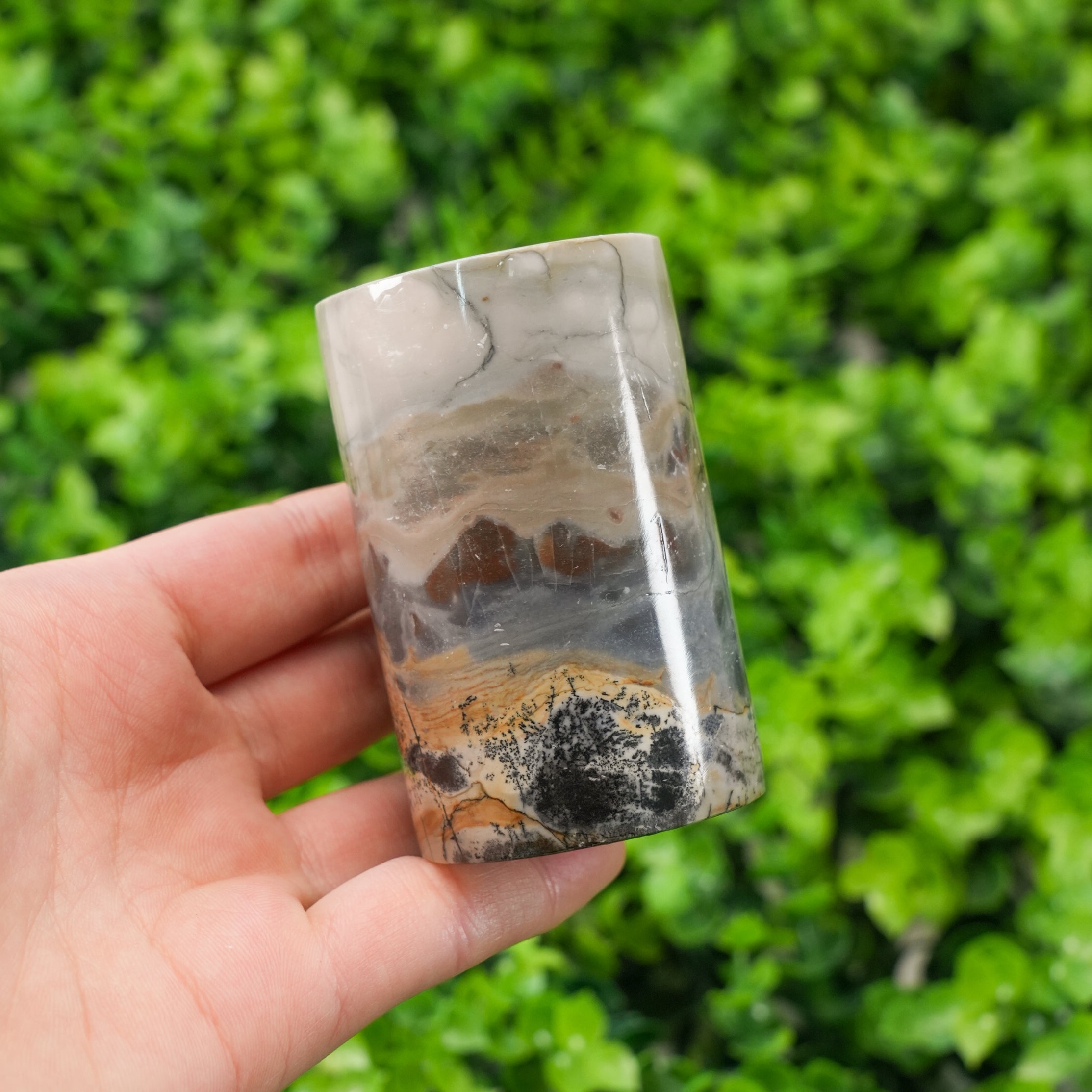 Natural Picture Jasper Obelisk - Hand-Carved Gemstone Column Statue, Healing Crystal Tower for Reiki, Meditation, and Home Decor, Unique Scenery Stone Pillar for Office & Altar