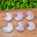 Lavender Amethyst Crescent Moon Crystal Carving | Polished Moon Palm Stone for Calming Energy, Meditation