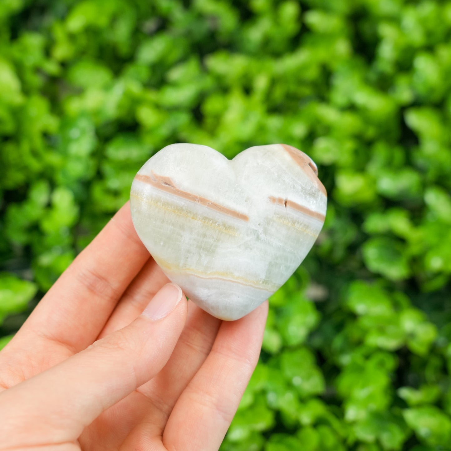 Caribbean  Calcite Heart Palm Stones | Natural Healing Crystal Worry Stones