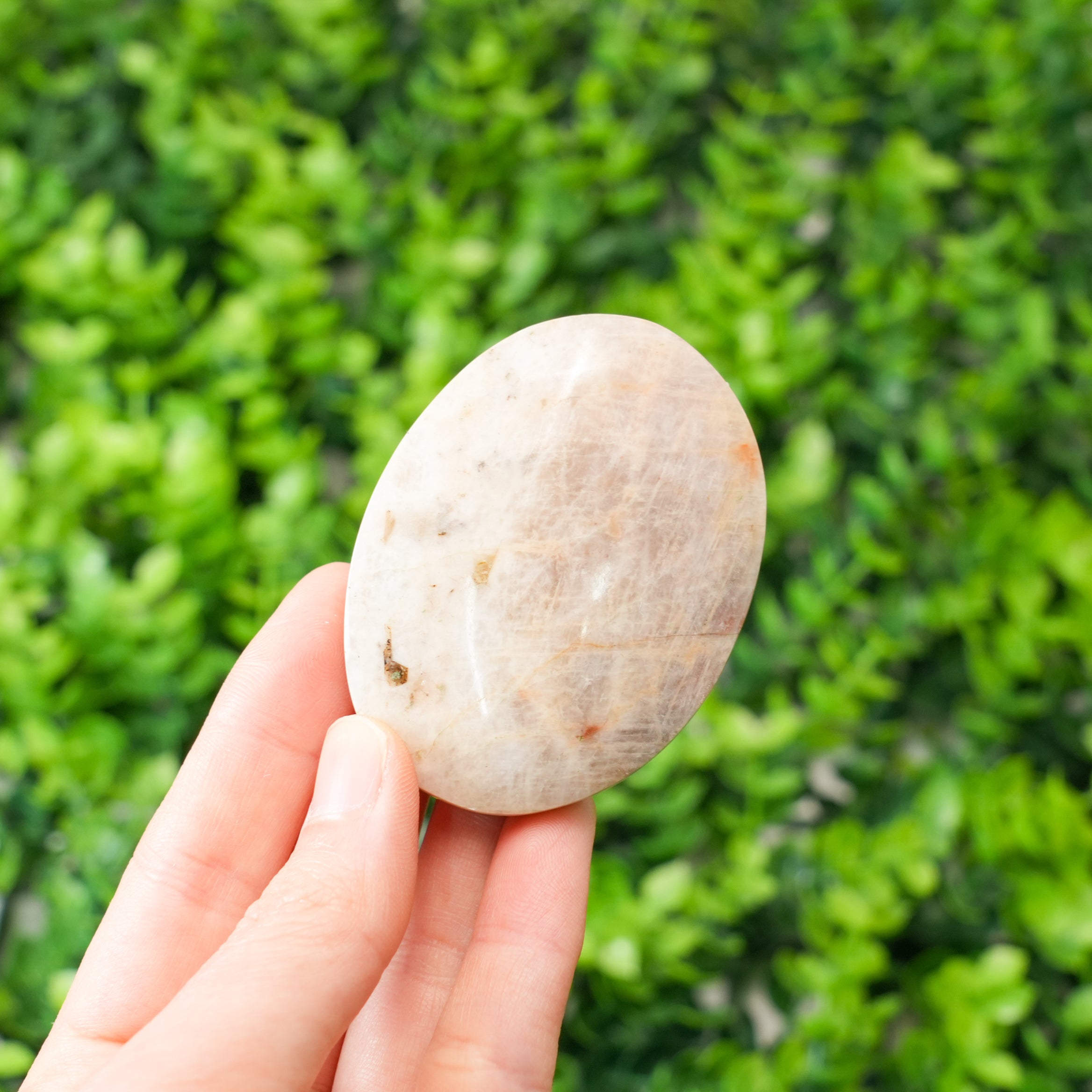 Orange Moon Palm Stone | Healing Crystal for Warmth & Positivity, Portable Handheld Stone