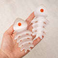 Selenite Fish Bone Carving With Red Agate Eye, Hand Carved Selenite Fish Skeleton Figurine Healing Crystal Witchy Desk Decor Gift