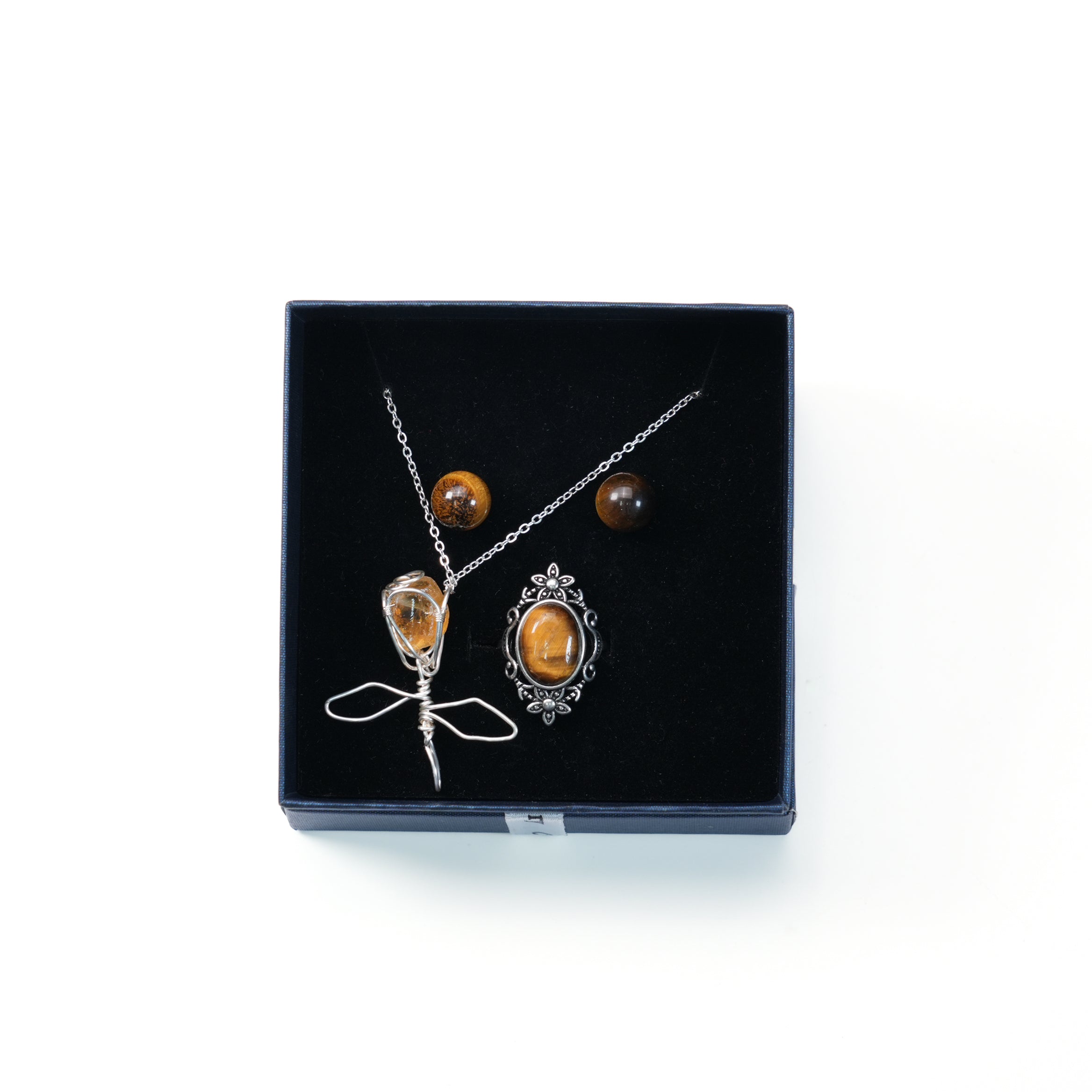 Crystal Jewelry Set - Necklace, Earrings & Ring 3-in-1