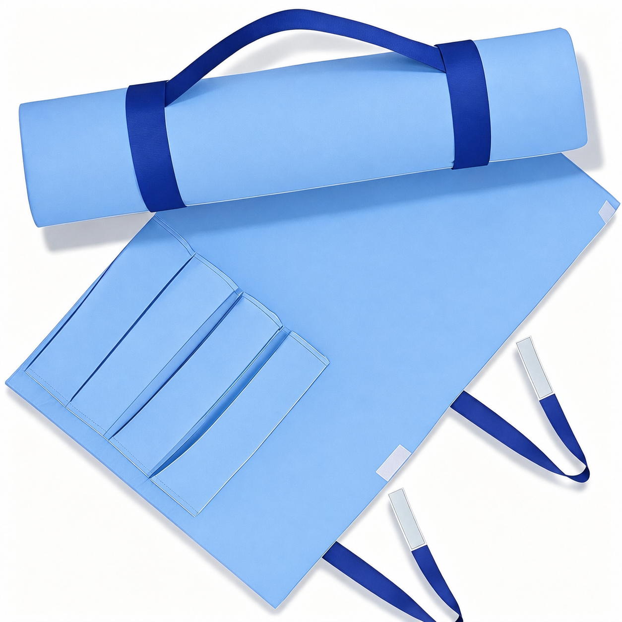 Roll-Up Mahjong Rack Storage Bag-blue