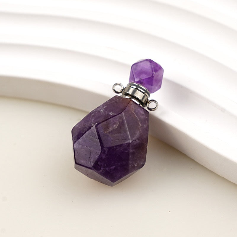 Crystal Standing Gemstone Perfume Bottle