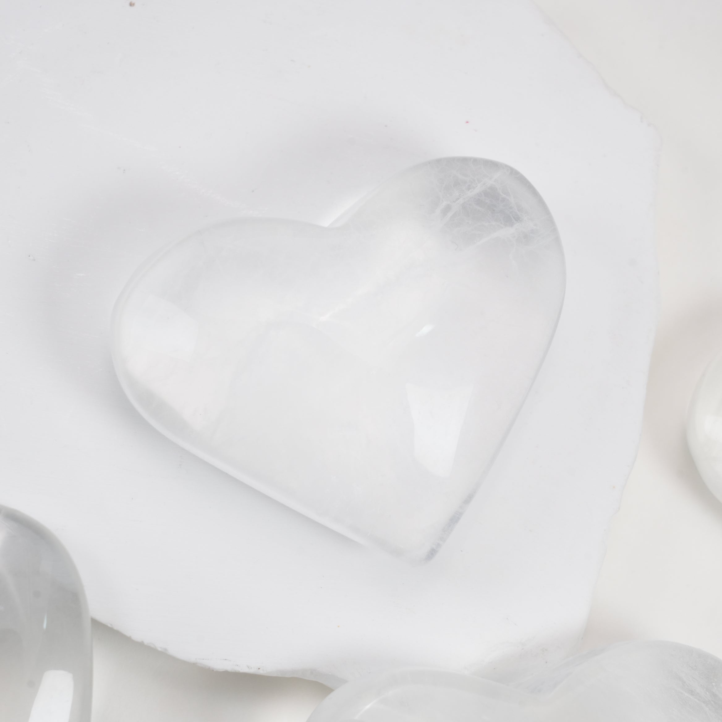 Natural White Fluorite Crystal Heart Carving for Meditation Home Decor Crystal Gift