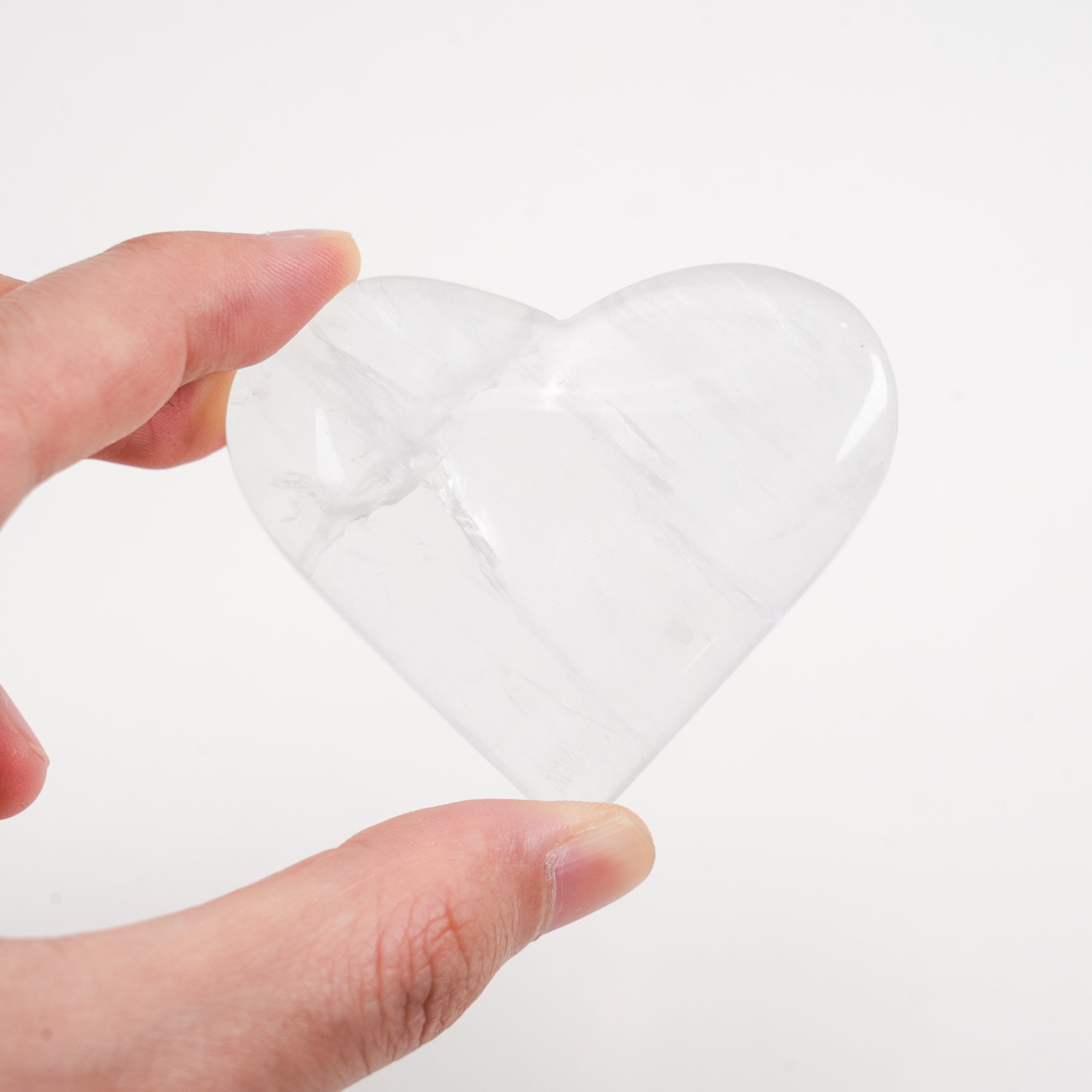 Natural White Fluorite Crystal Heart Carving for Meditation Home Decor Crystal Gift