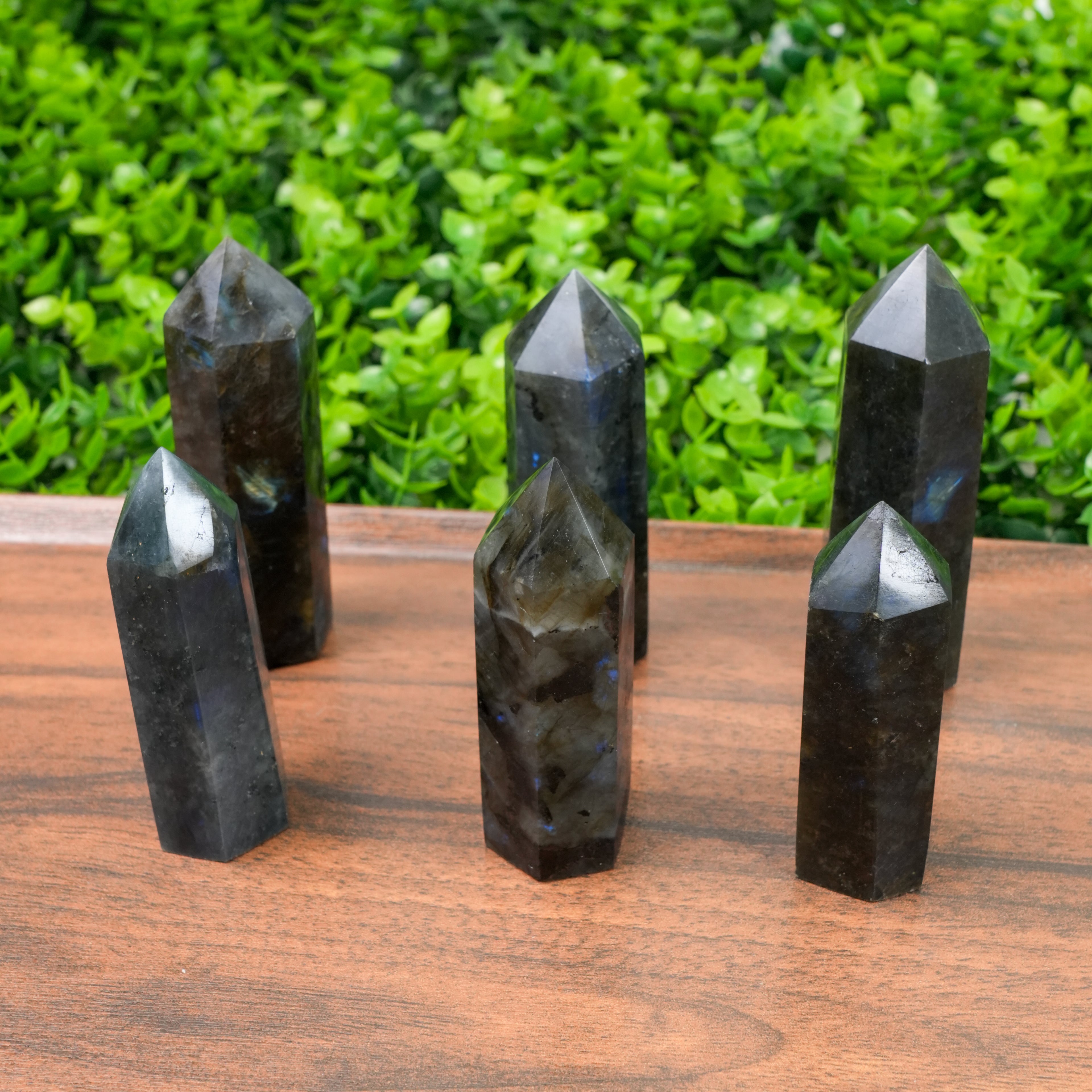 Labradorite Crystal Point Tower | Polished Flash Labradorite Wand for Healing & Protection
