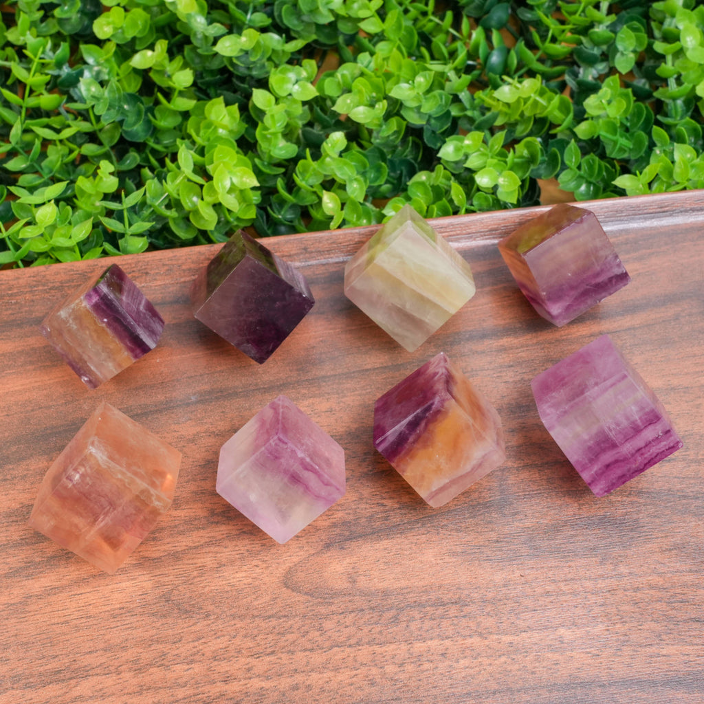 Rinbow Fluorite Crystal Cube | Healing Fluorite Stone for Mental Clarity & Energy Balance