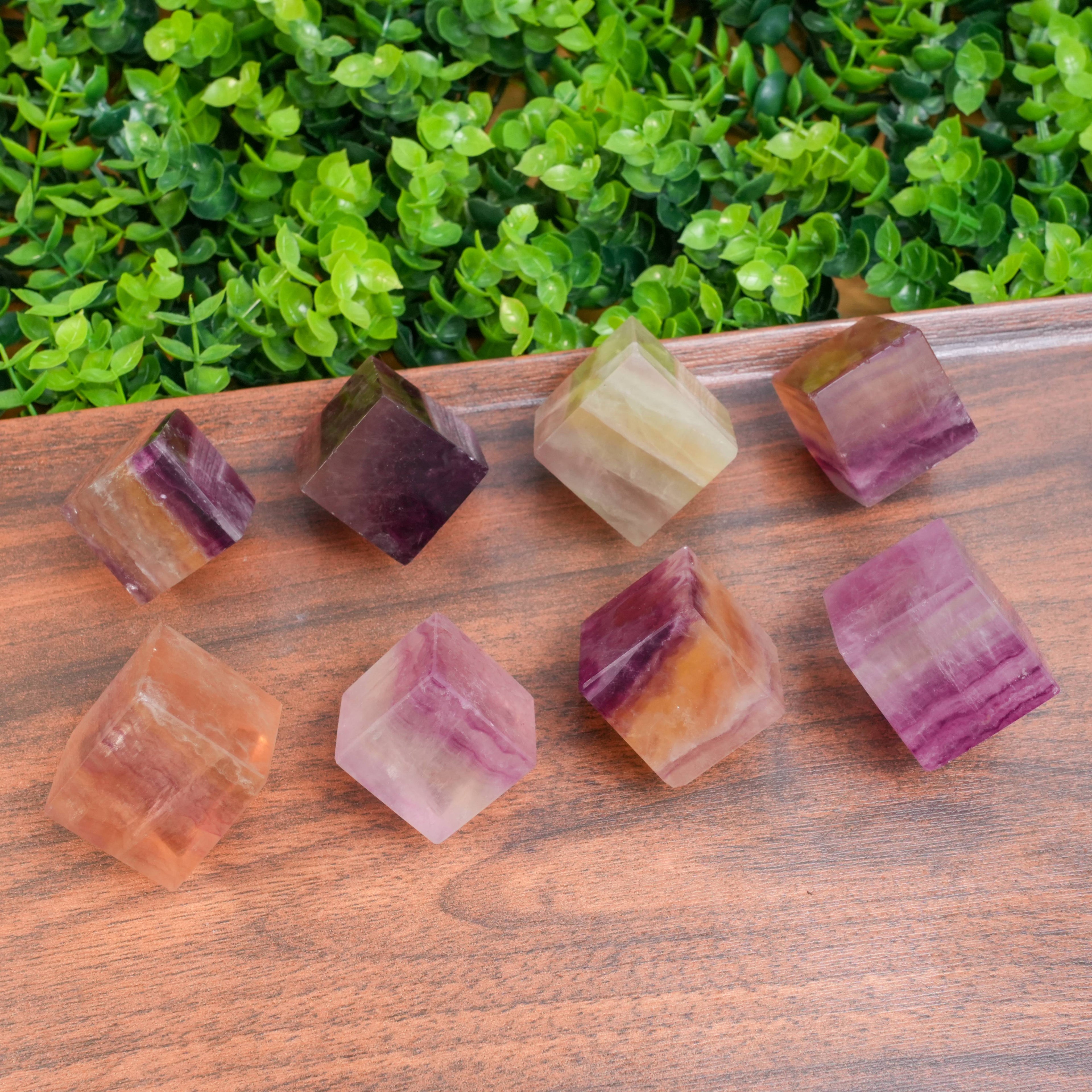 Rinbow Fluorite Crystal Cube | Healing Fluorite Stone for Mental Clarity & Energy Balance