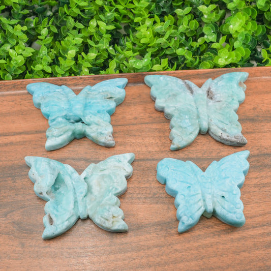 Hemimorphite Butterfly Carving | Natural Blue Hemimorphite Crystal