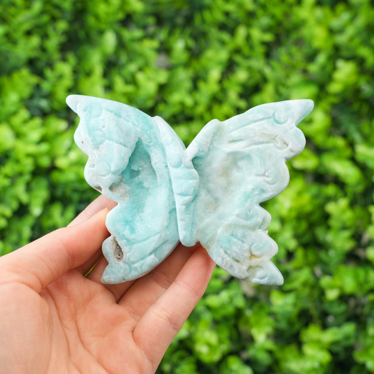 Hemimorphite Butterfly Carving | Natural Blue Hemimorphite Crystal