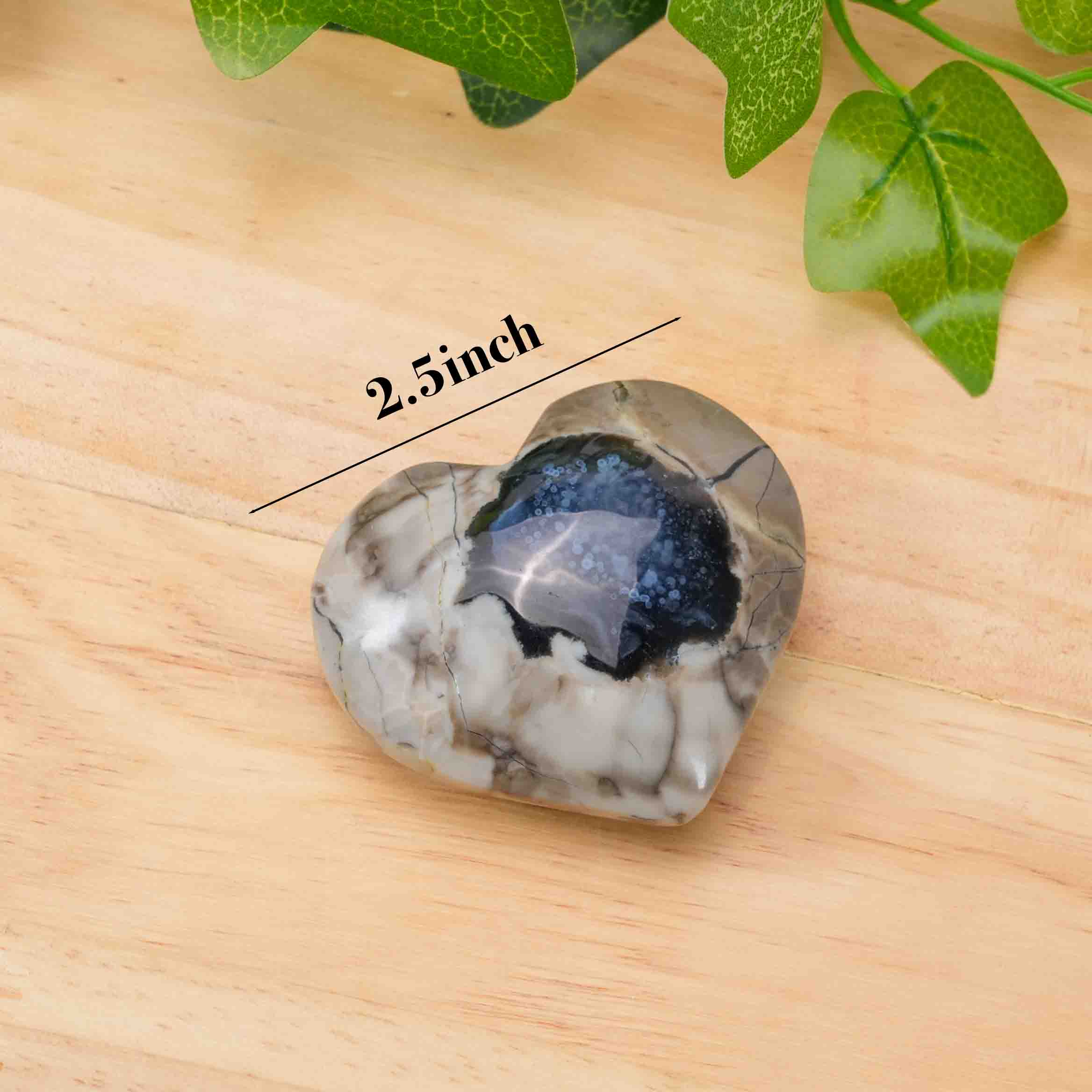 Volcano Agate Heart | UV Reactive Crystal, Unique Veined Healing Stone for Home Decor & Gift