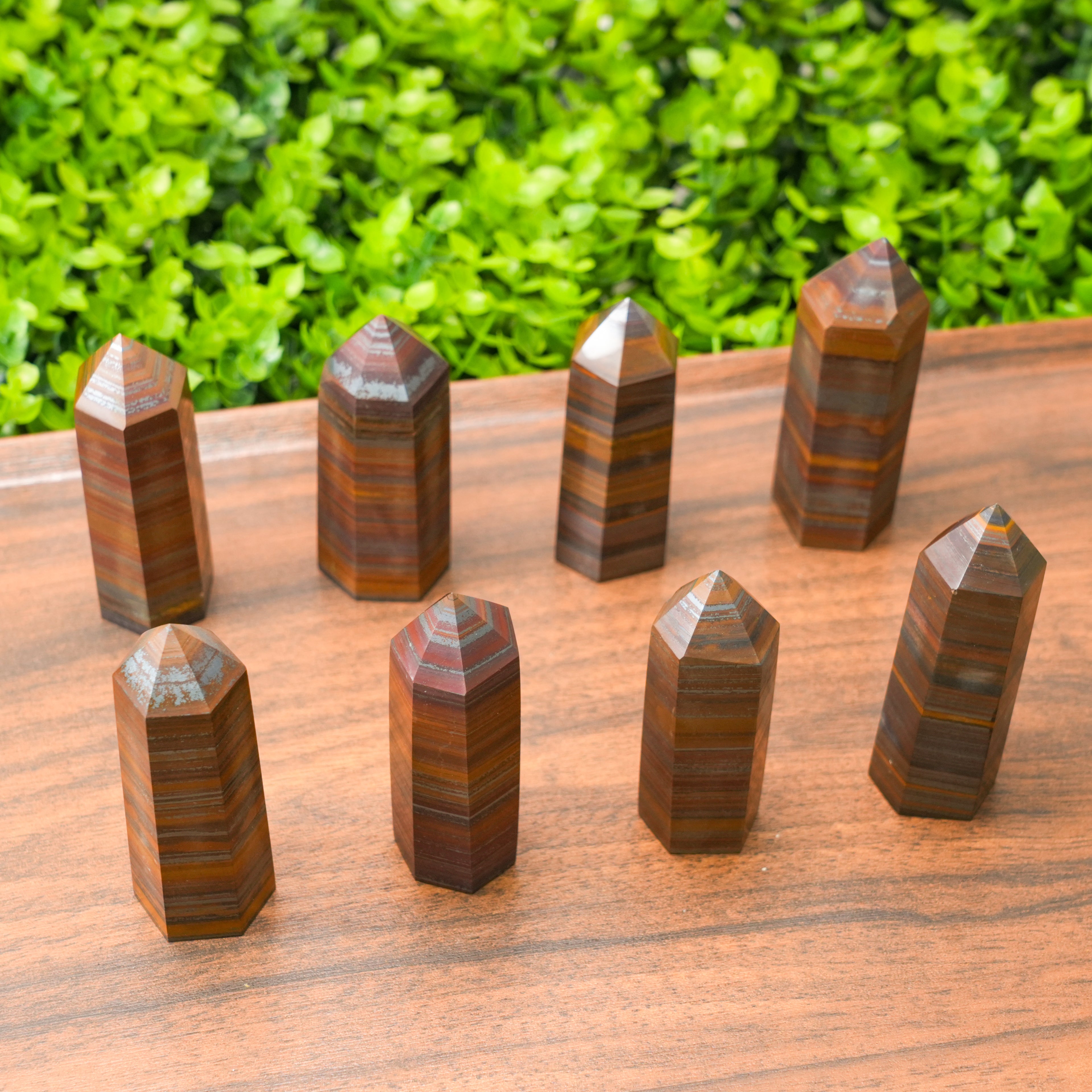 Natural Iron Tiger Eye Crystal Point Polished Grounding Stone for Strength & Protection